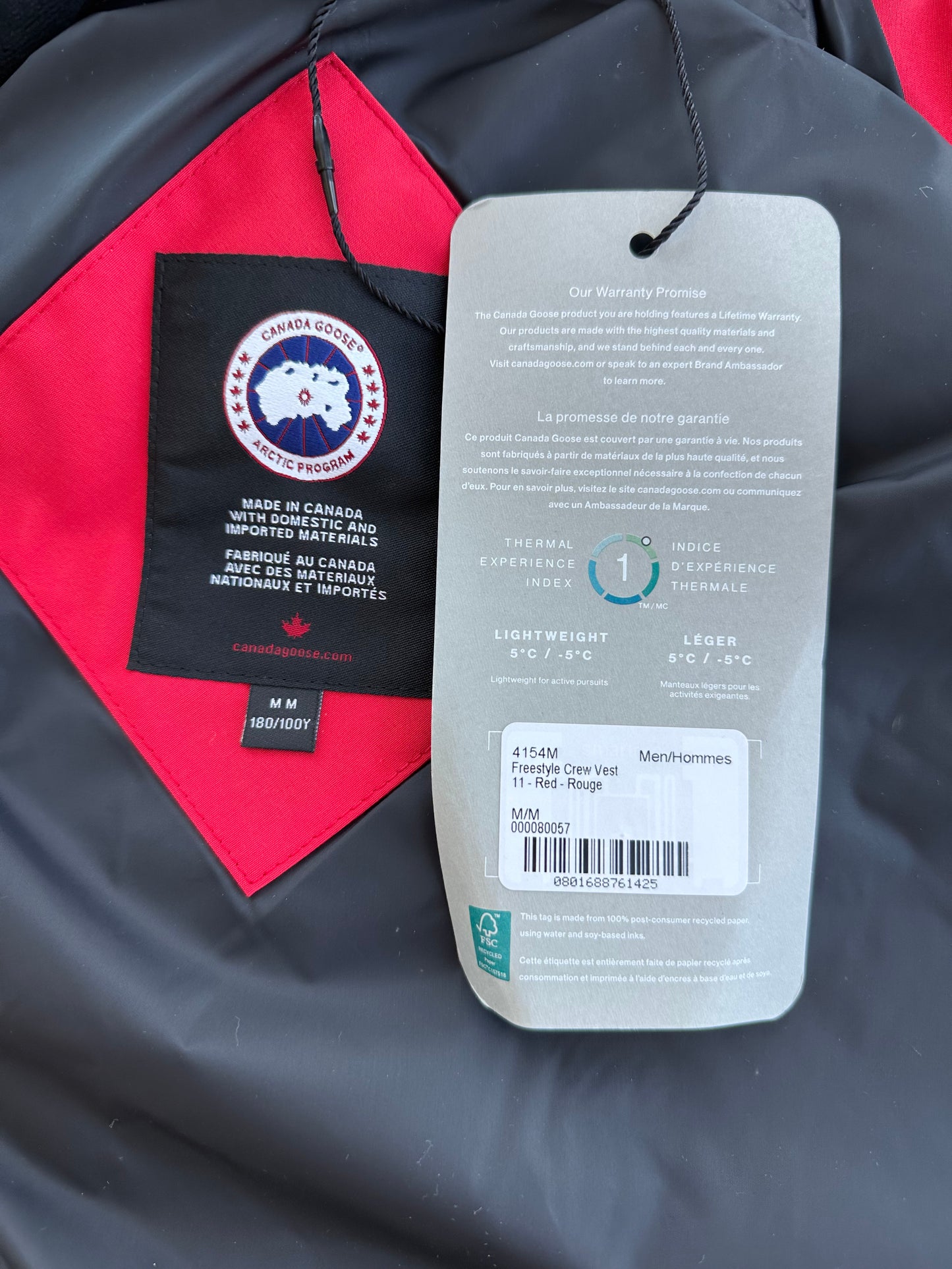 Canada Goose Red Freestyle Men's Vest