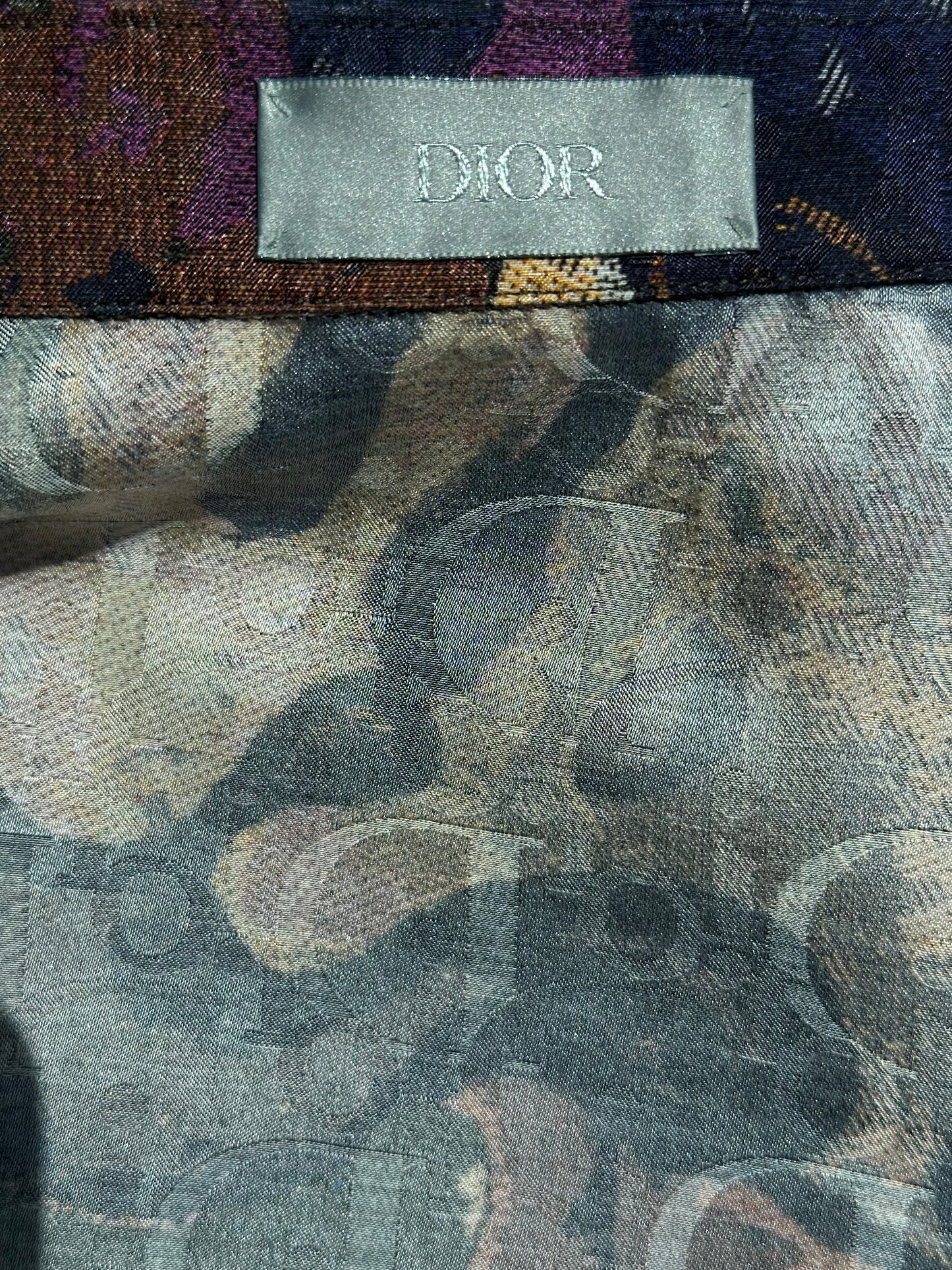 Dior Peter Doig Camouflage Oblique Button Up Shirt