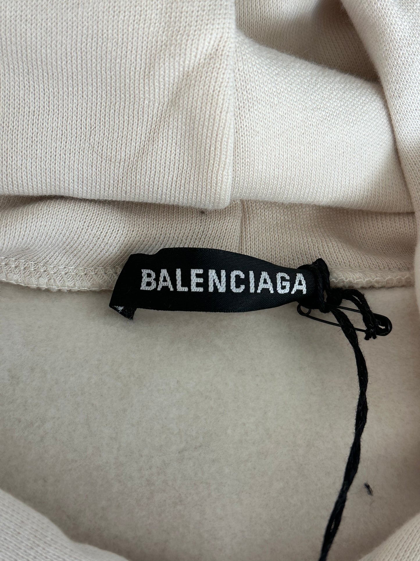 Balenciaga White & Blue Logo Hoodie