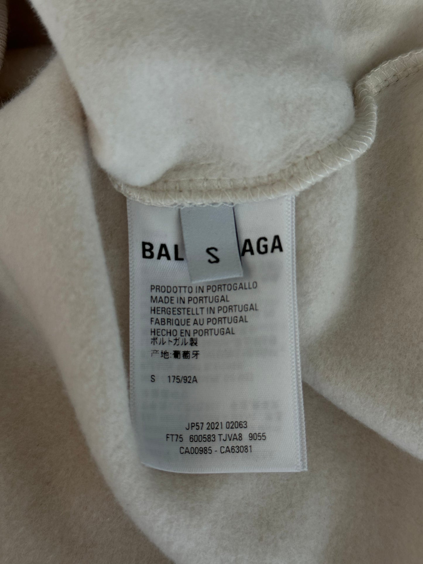 Balenciaga White & Blue Logo Hoodie