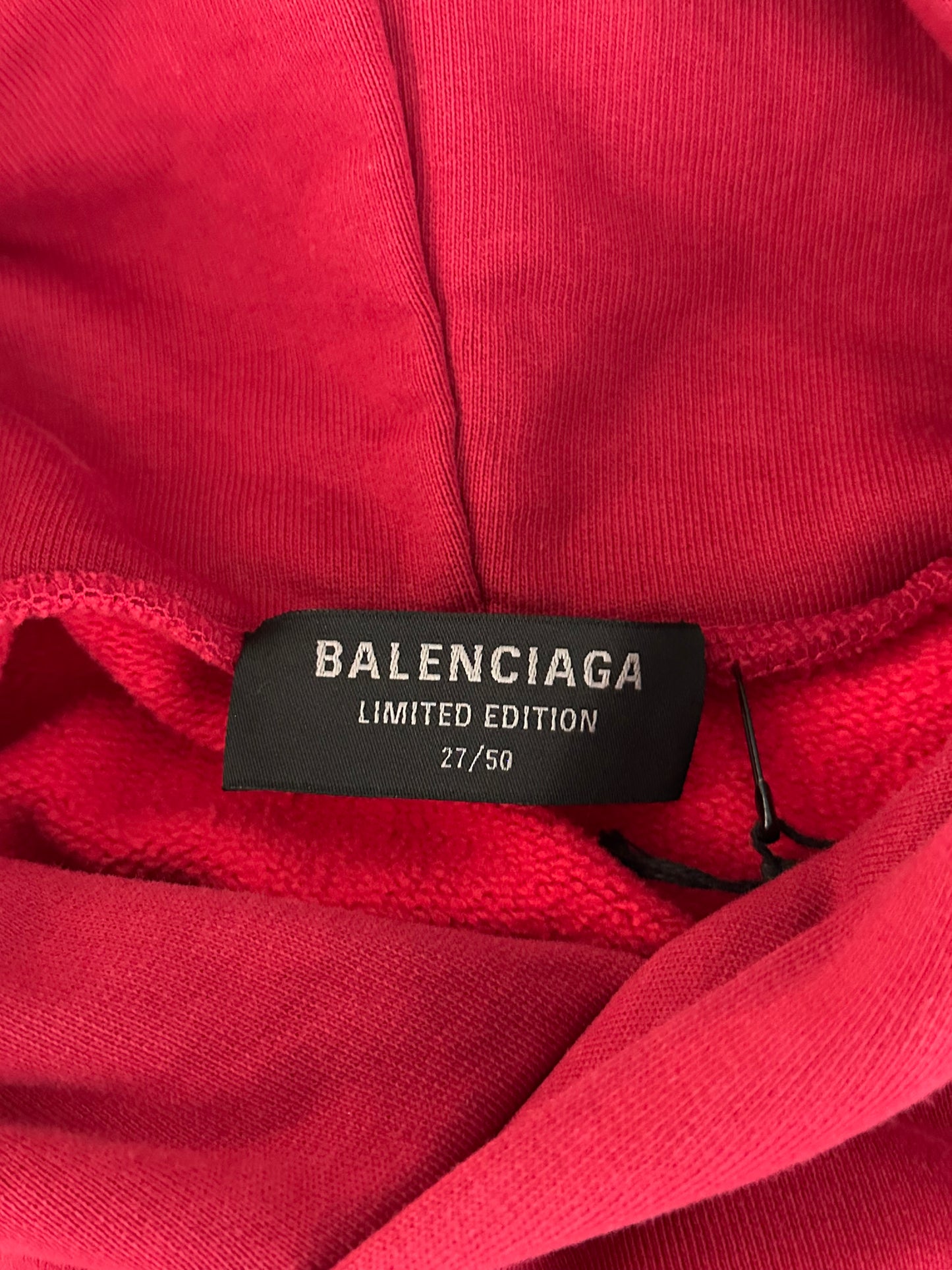 Balenciaga Red I Love Balenciaga Upcycled Hoodie