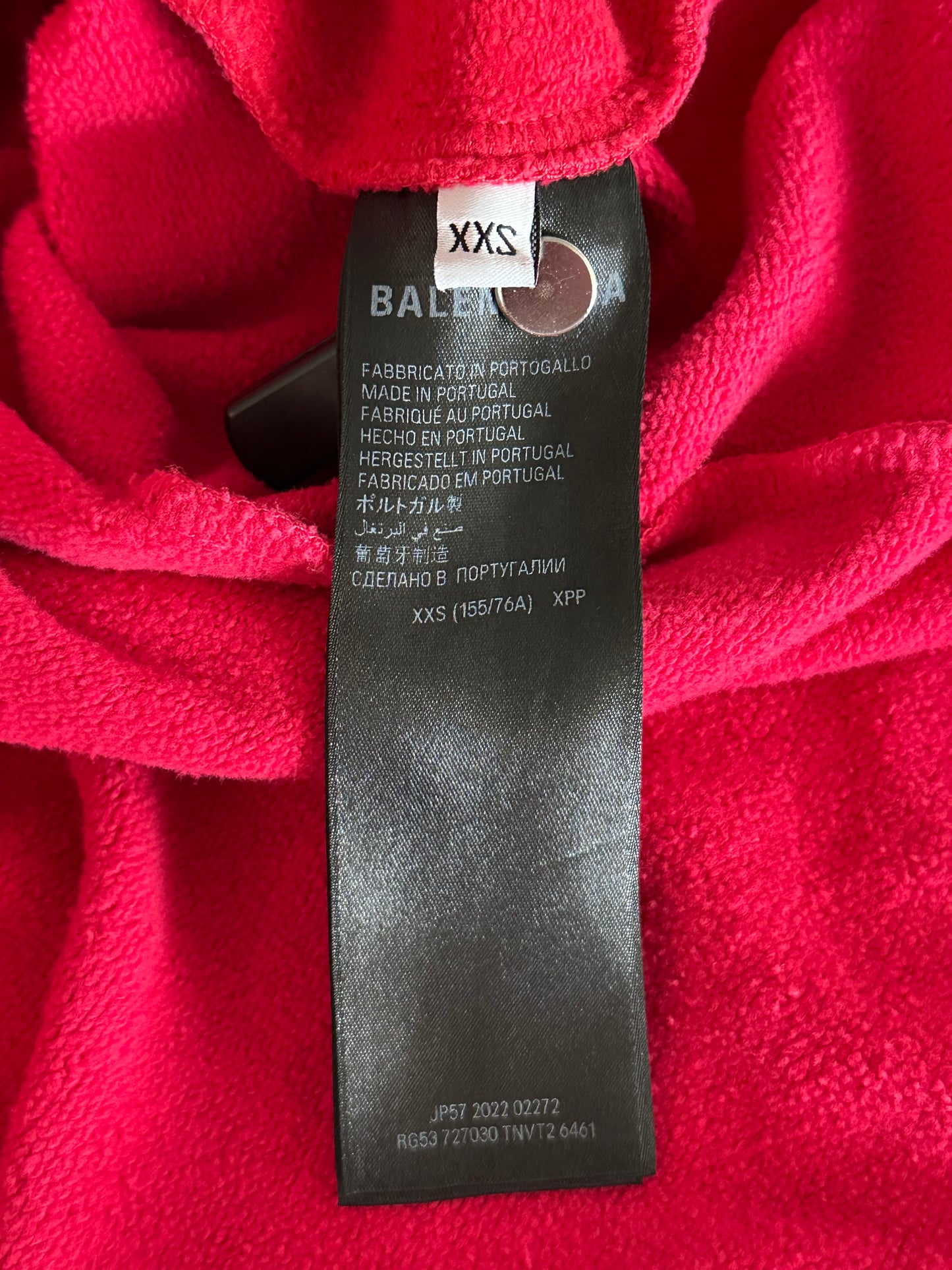Balenciaga Red I Love Balenciaga Upcycled Hoodie