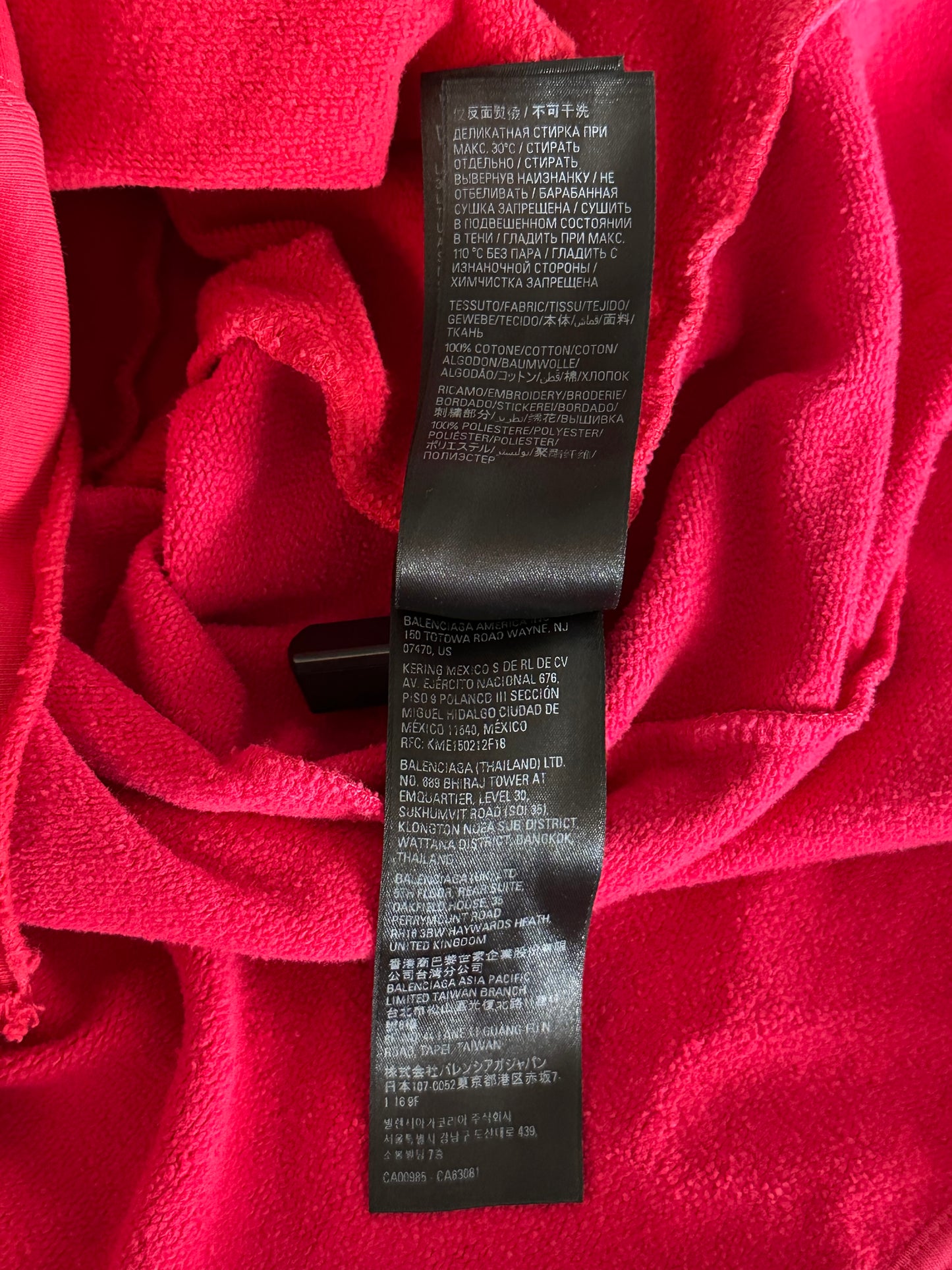 Balenciaga Red I Love Balenciaga Upcycled Hoodie
