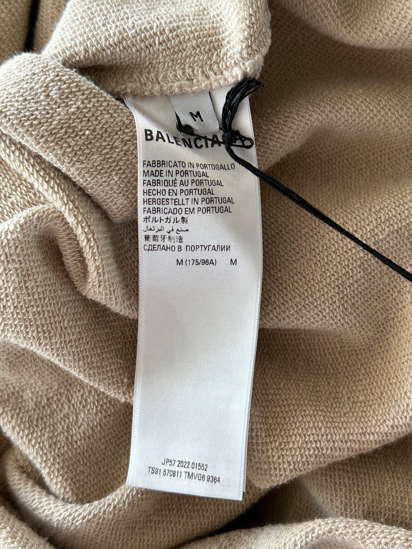 Balenciaga Beige & Black Embroidered BB Icon Logos Hoodie