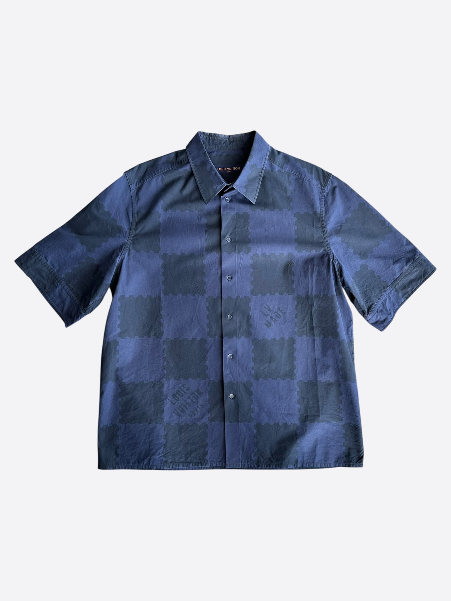 Louis Vuitton Nigo Blue Checkered Button Up Shirt