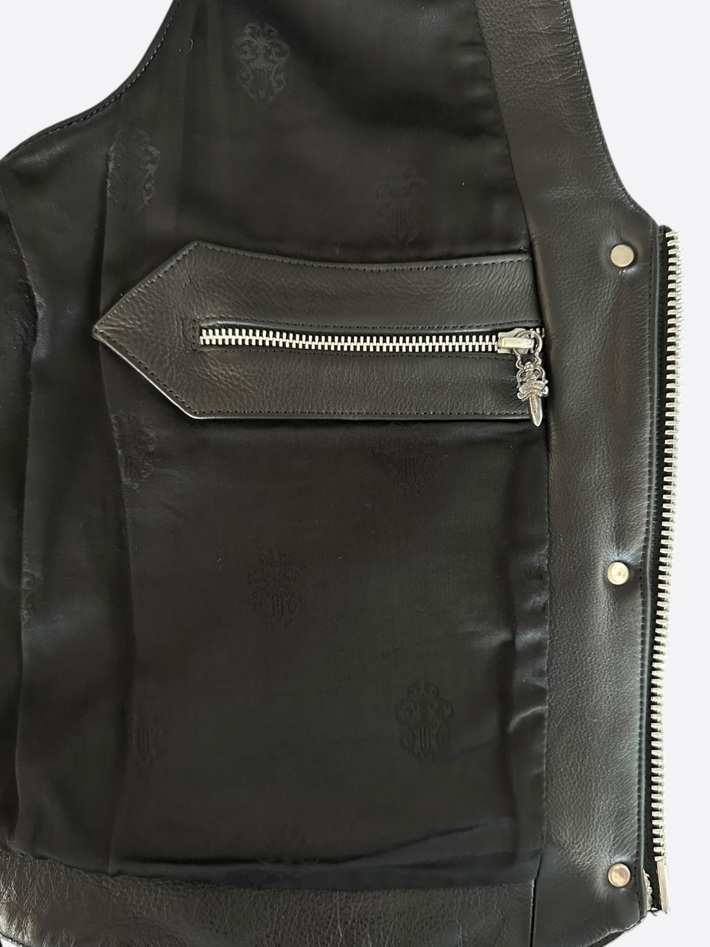 Chrome Hearts Black Leather Vest