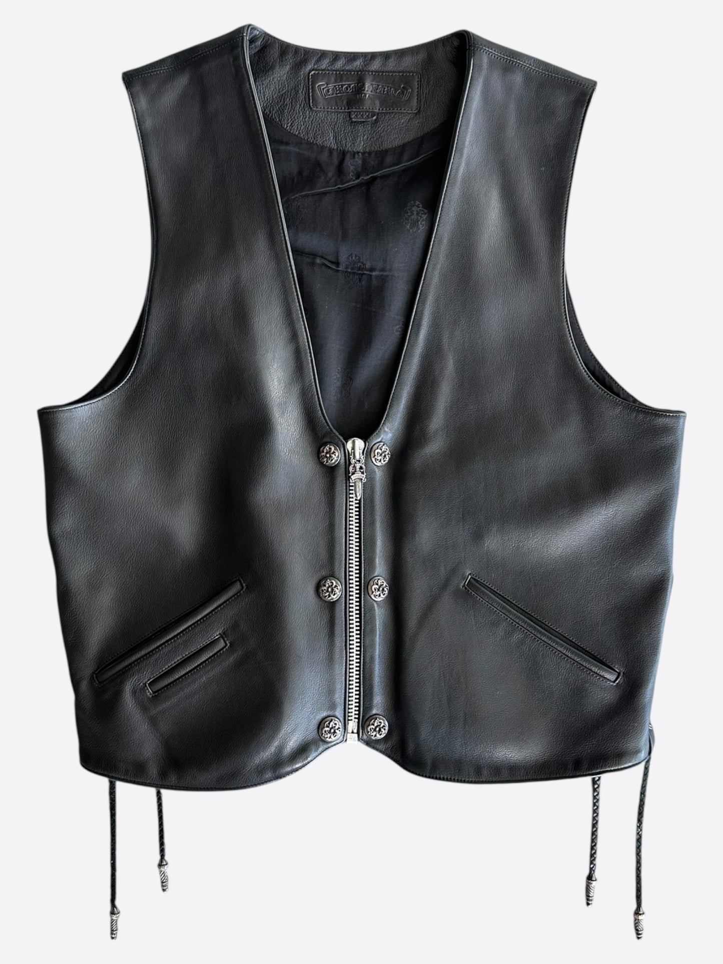 Chrome Hearts Black Leather Vest
