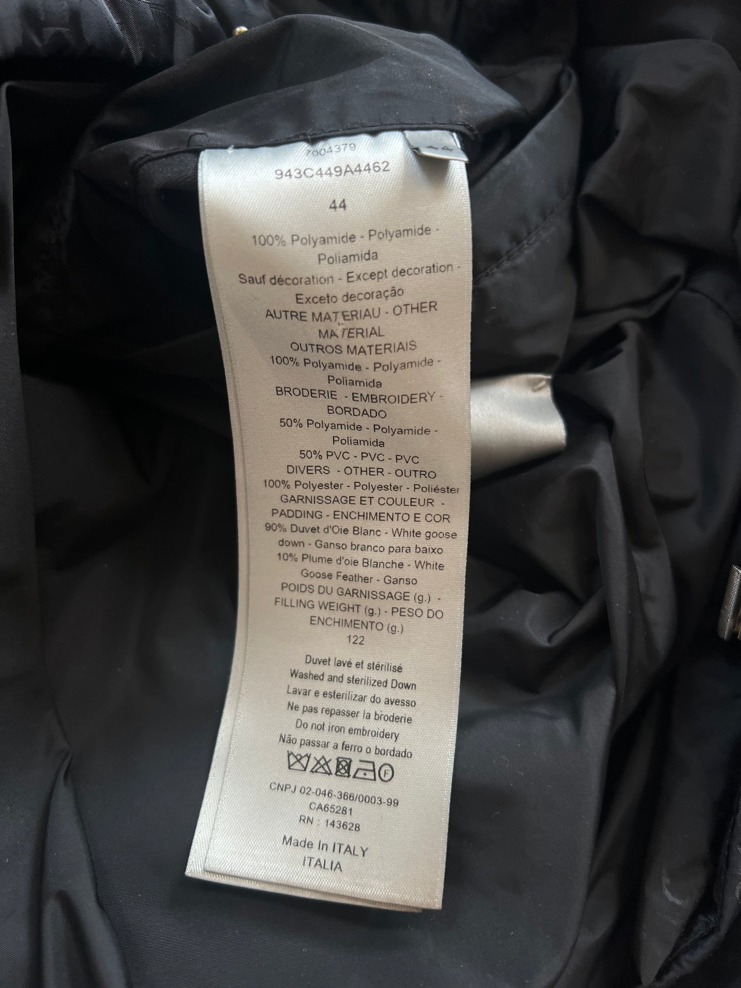 Dior Black Oblique Puffer Jacket