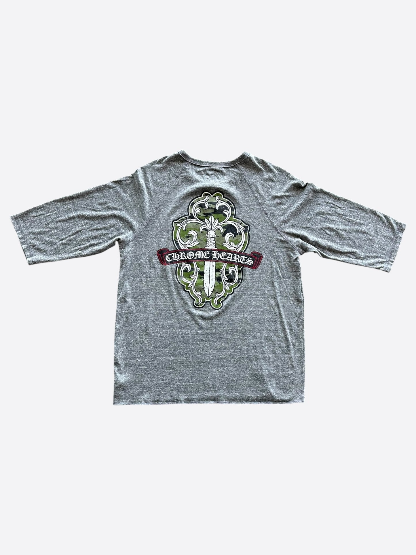 Chrome Hearts Grey & Multicolor Dagger Logo Women's T-Shirt