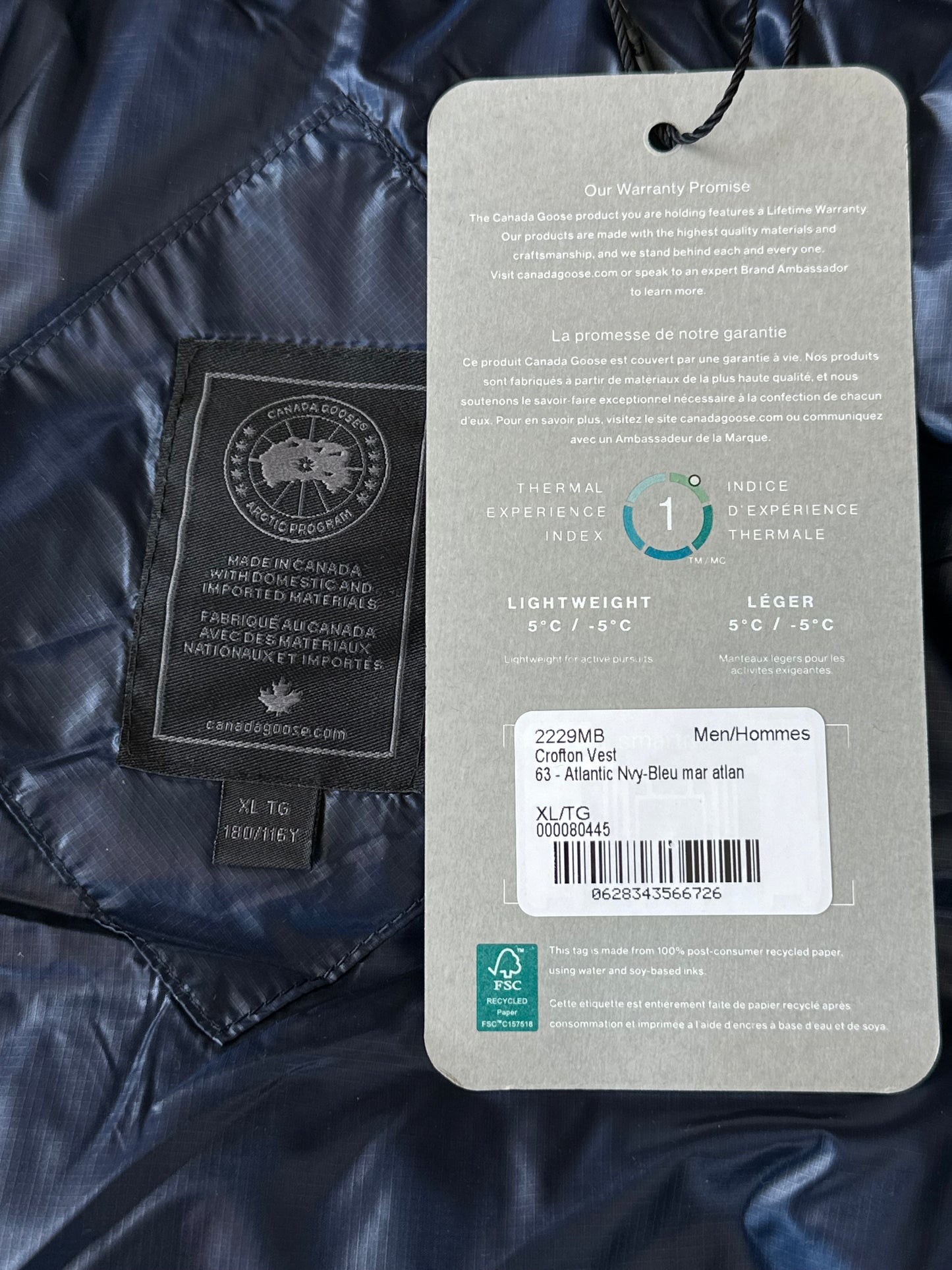 Canada Goose Atlantic Navy Crofton Black Label Men's Vest