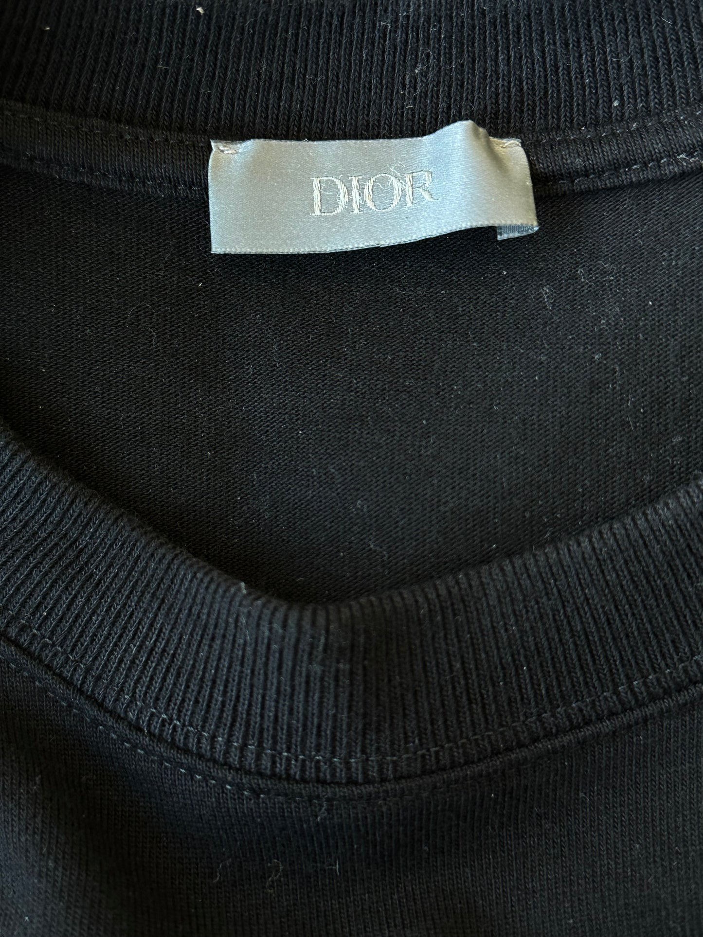 Dior Shawn Stussy Black Embroidered Bee T-Shirt