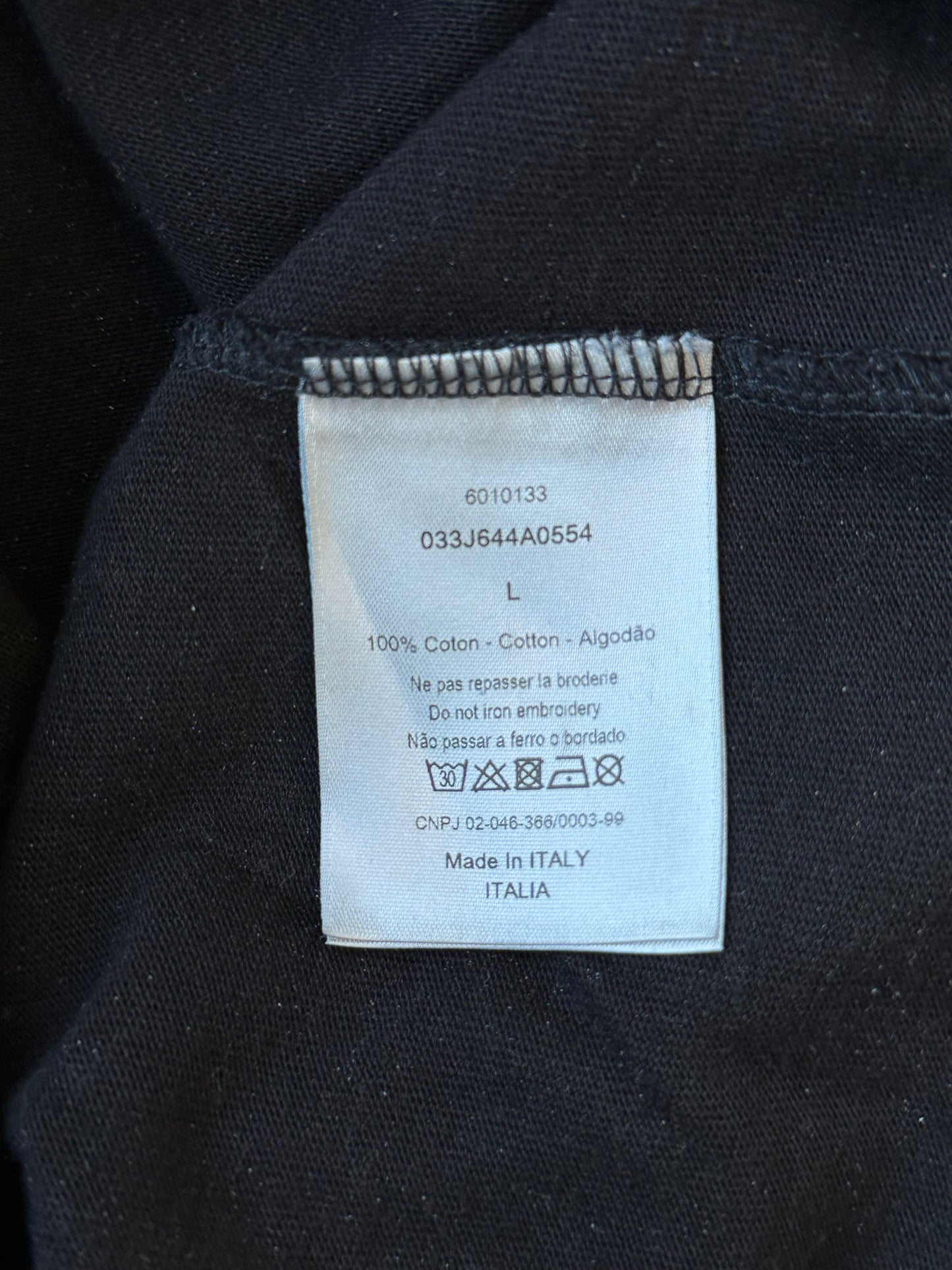 Dior Shawn Stussy Black Embroidered Bee T-Shirt