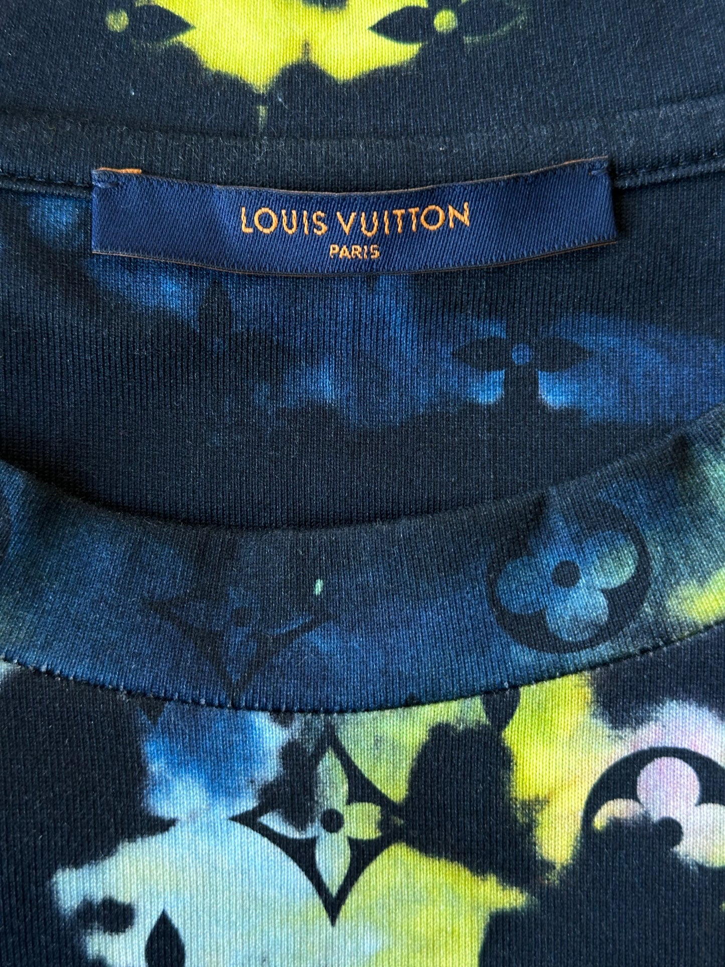 Louis Vuitton Navy Tie-Dye Camo Monogram T-Shirt