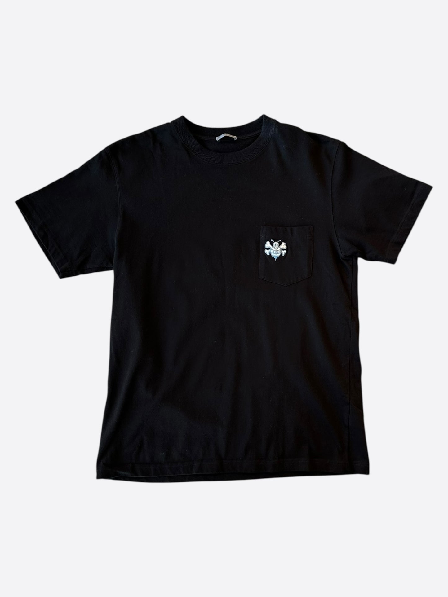 Dior Shawn Stussy Black Embroidered Bee T-Shirt