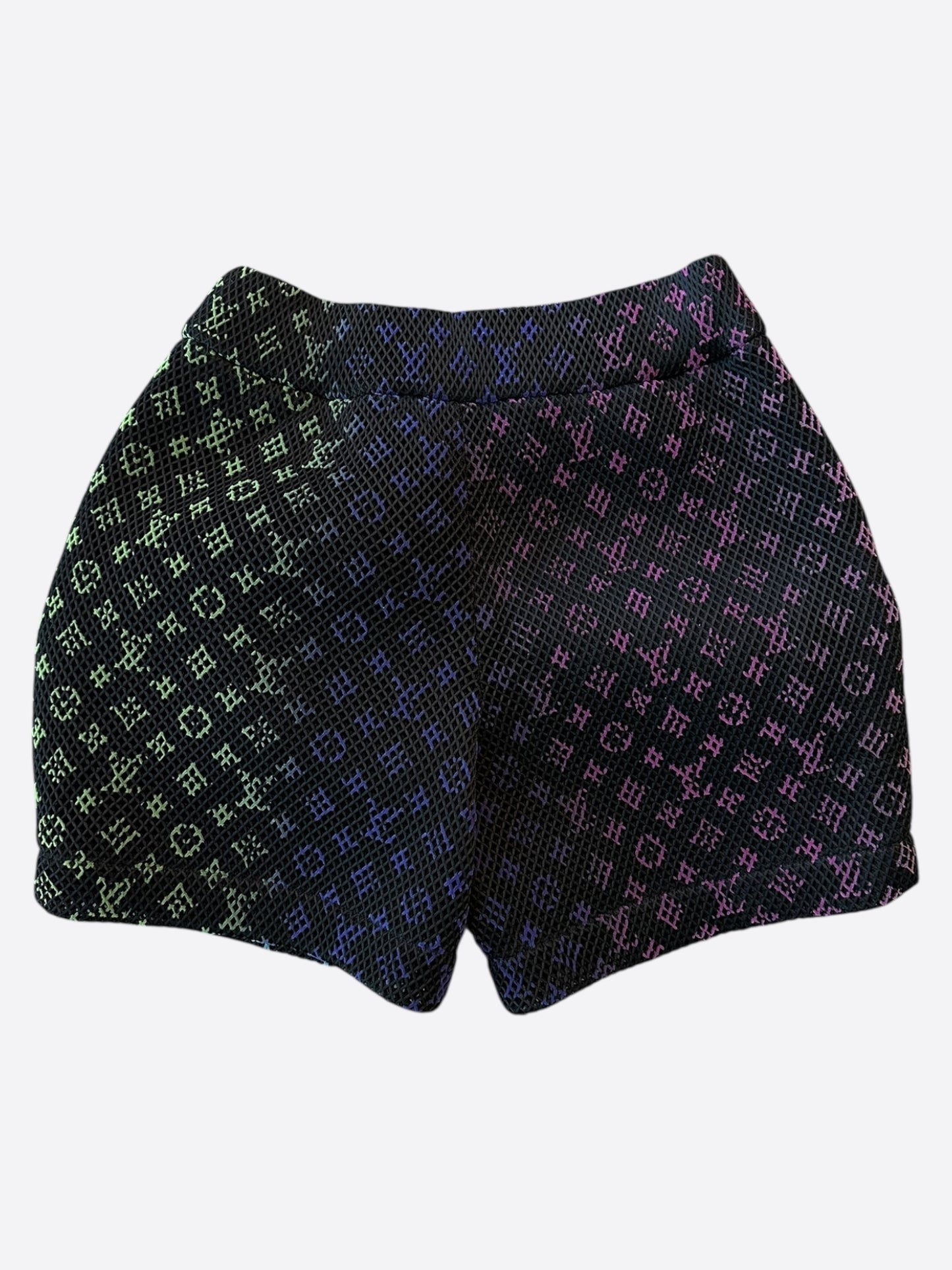 Louis Vuitton Black Rainbow Monogram Mesh Shorts