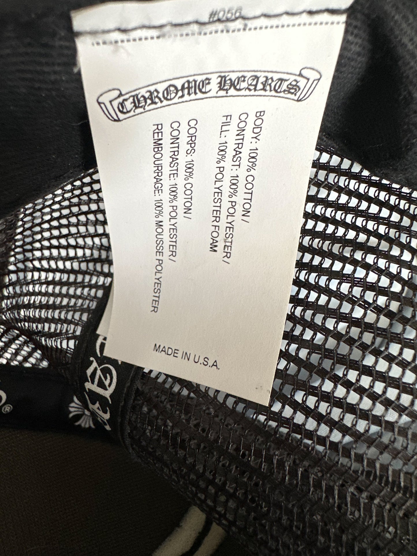 Chrome Hearts Black & White Hollywood Trucker Hat