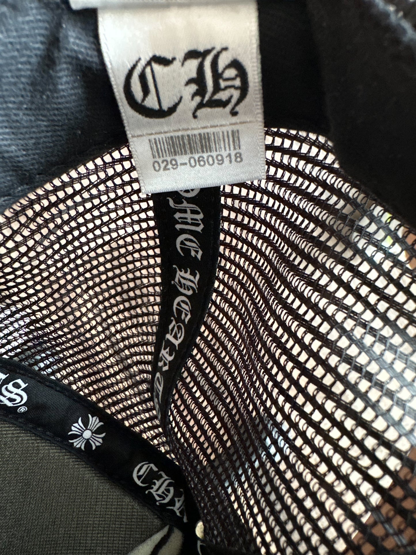 Chrome Hearts Black & White Hollywood Trucker Hat