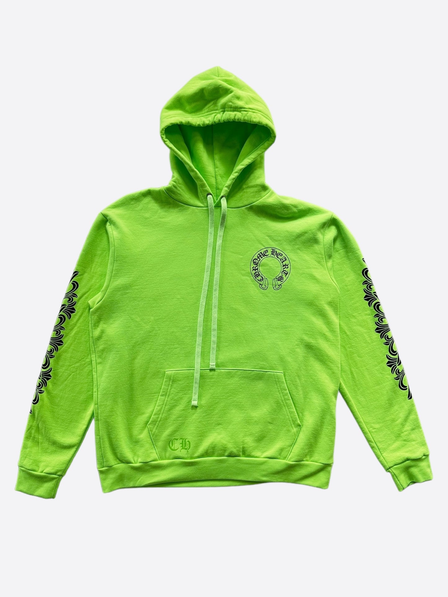 Chrome Hearts Green & Black Horseshoe Logo Hoodie