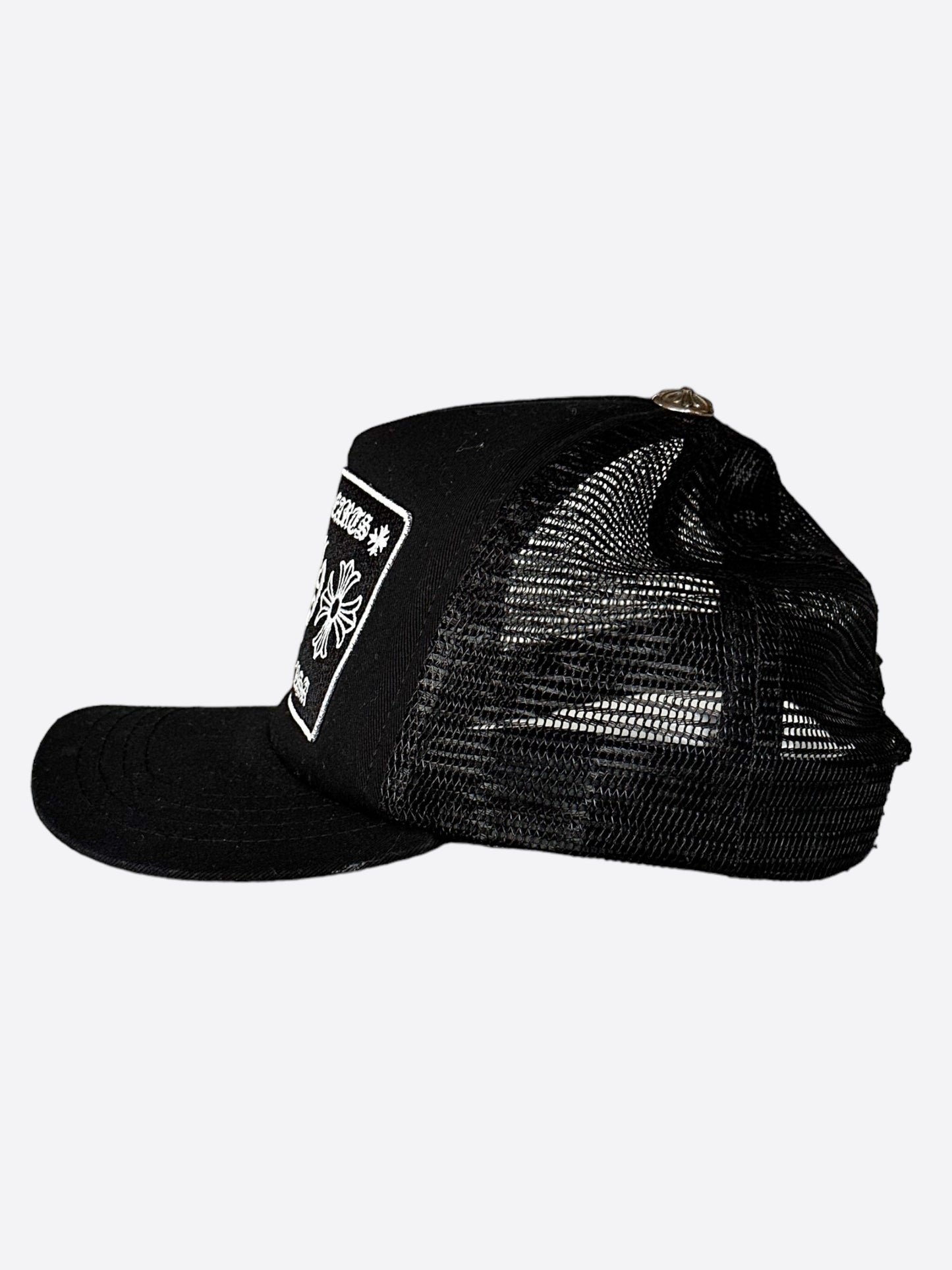 Chrome Hearts Black & White Hollywood Trucker Hat