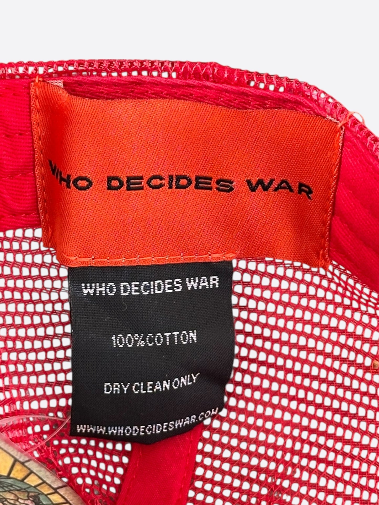 Who Decides War Red MRDR Embroidered Patch Trucker Hat