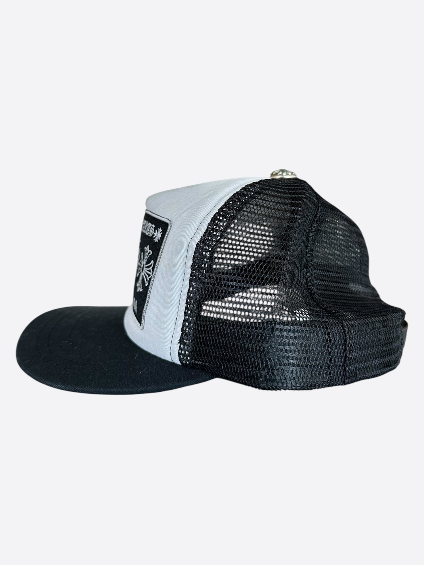 Chrome Hearts Black & White Hollywood Trucker Hat