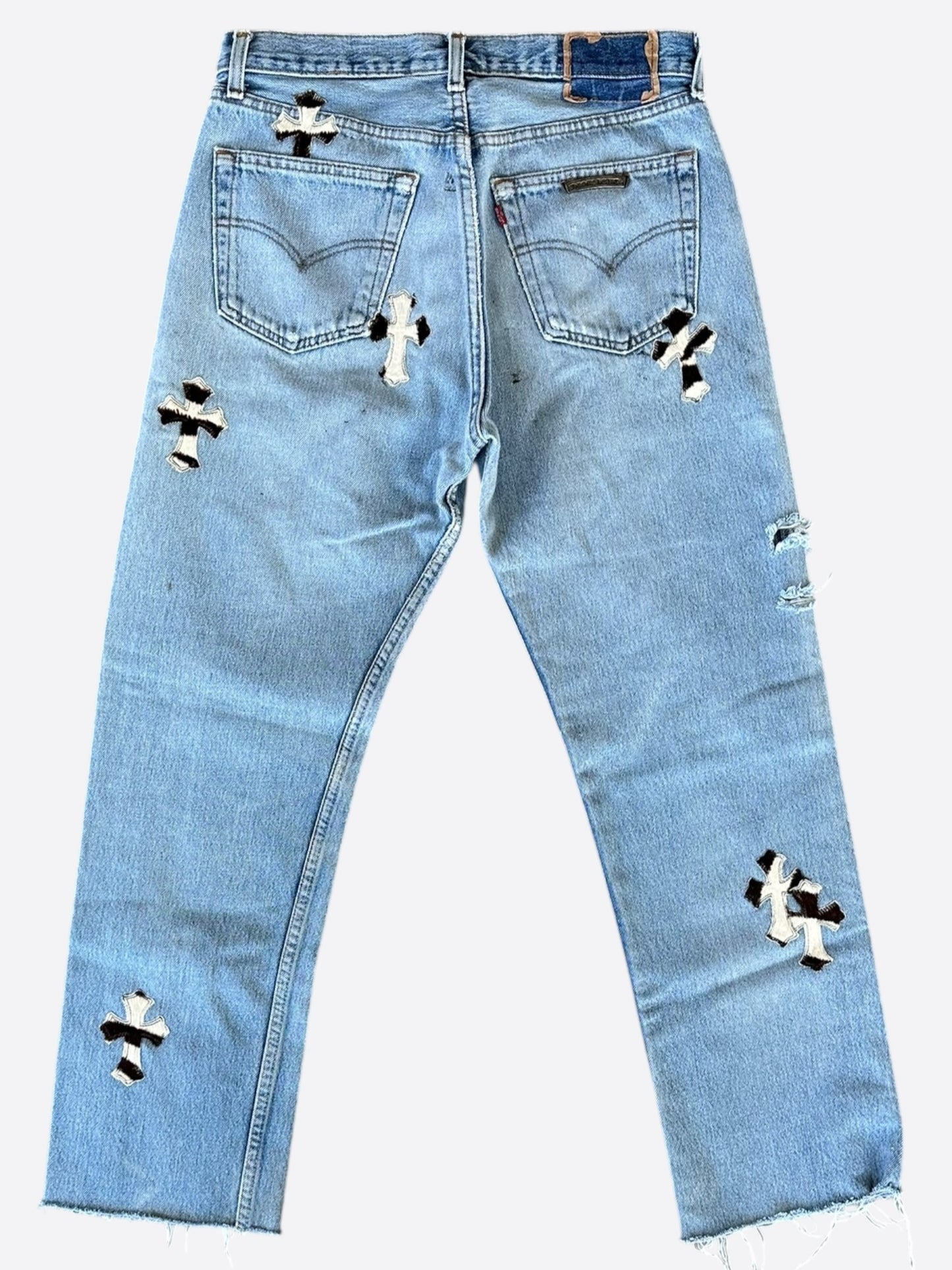 Chrome Hearts Levis Blue & Zebra Cross Patch Jeans