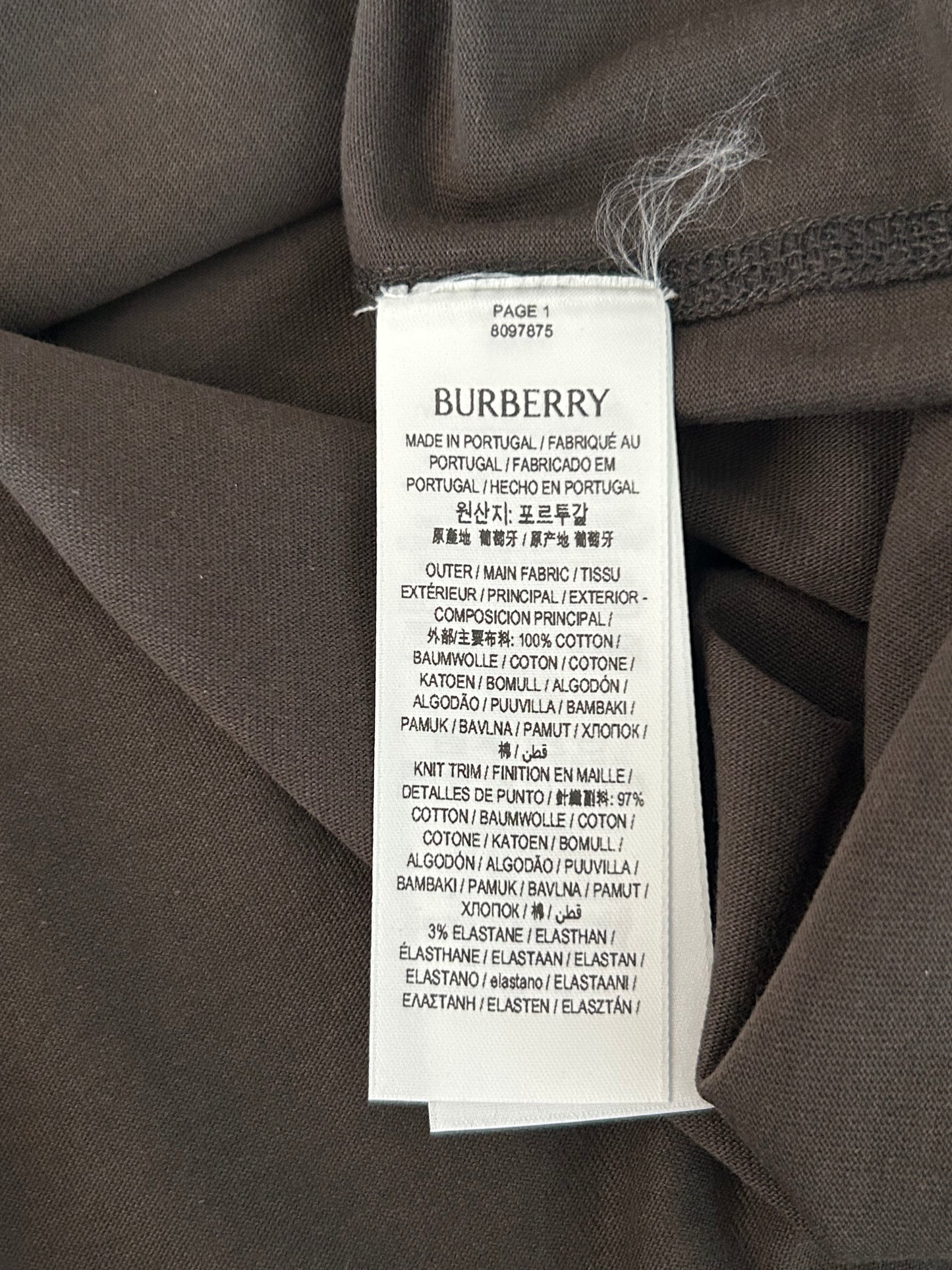 Burberry Brown Embroidered Logo T-Shirt