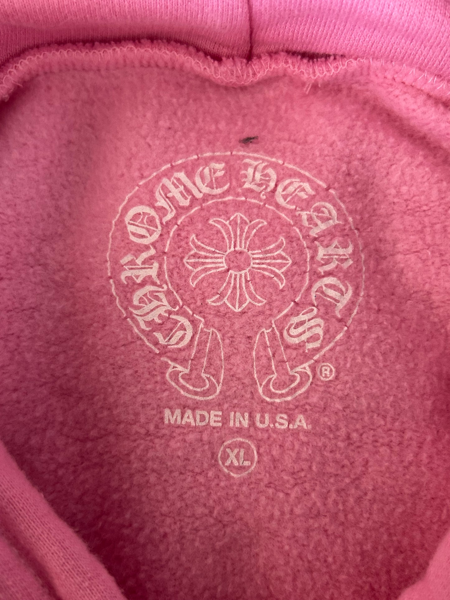 Chrome Hearts Pink & Blue Horseshoe Logo Hoodie