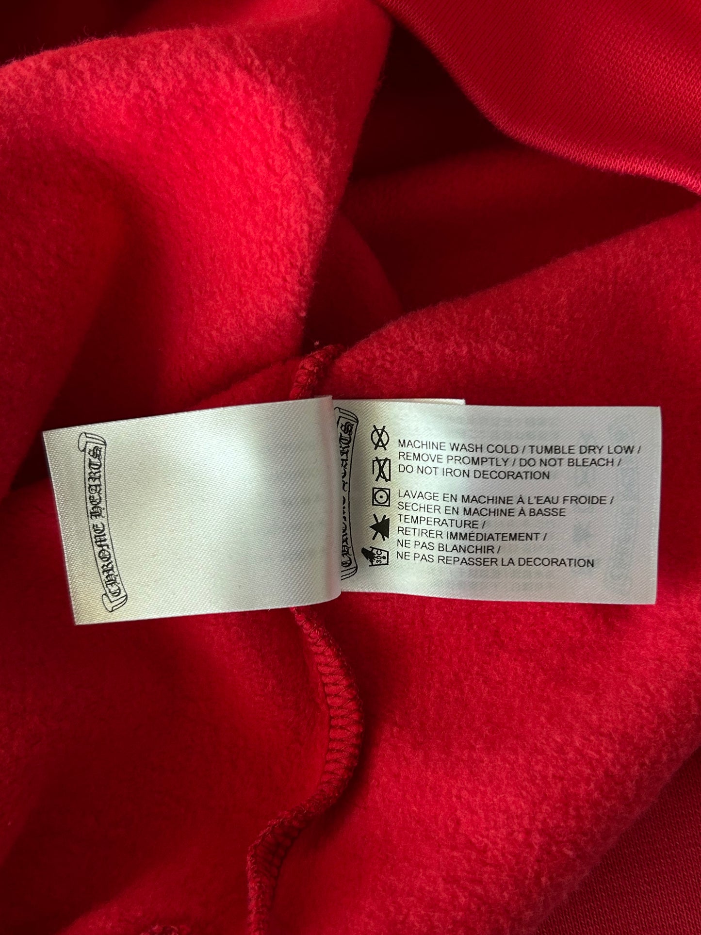 Chrome Hearts Red & White Scroll Logo Hoodie