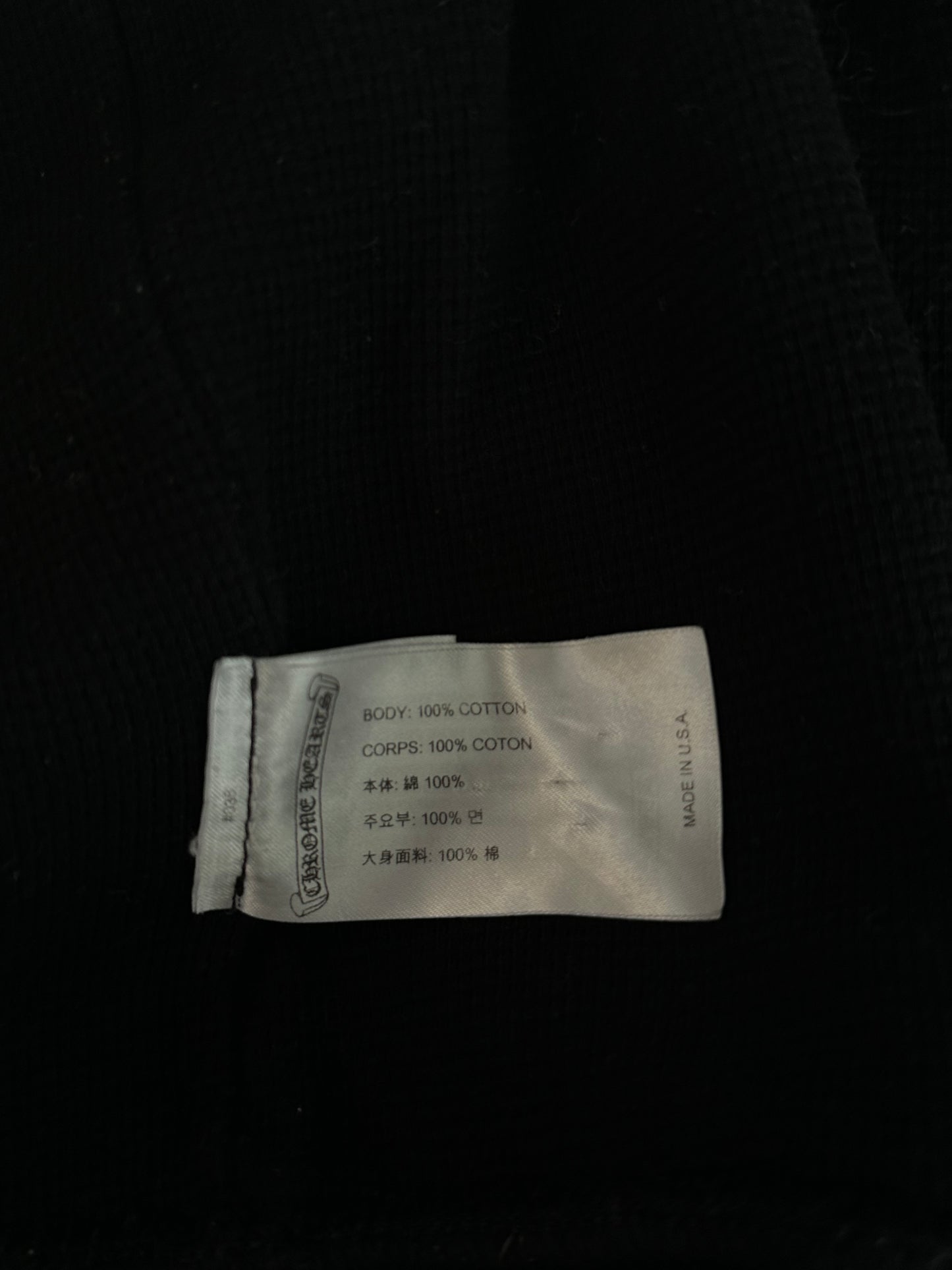 Chrome Hearts Black Aspen Exclusive Horseshoe Thermal Zip Up Hoodie