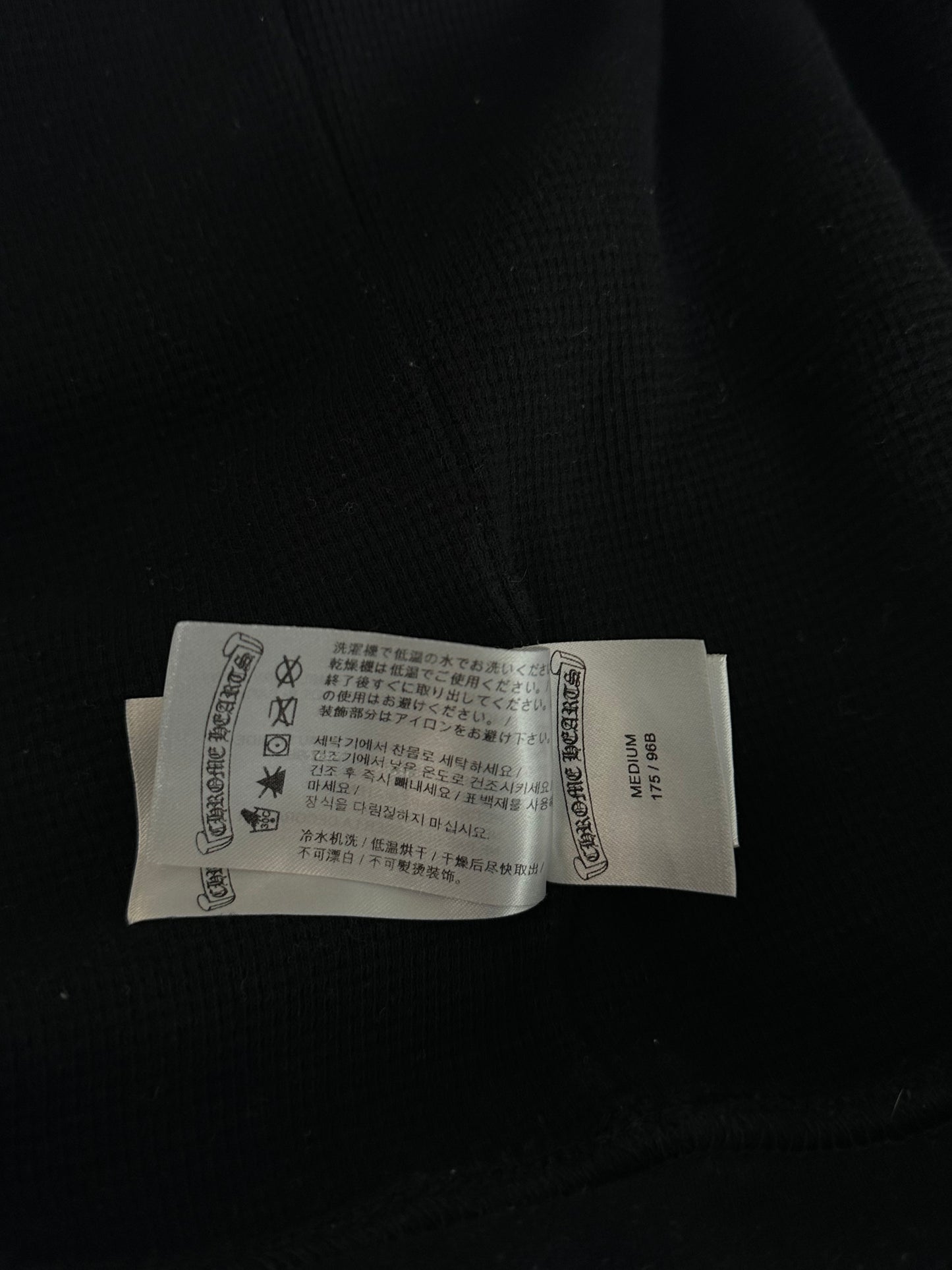Chrome Hearts Black Aspen Exclusive Horseshoe Thermal Zip Up Hoodie