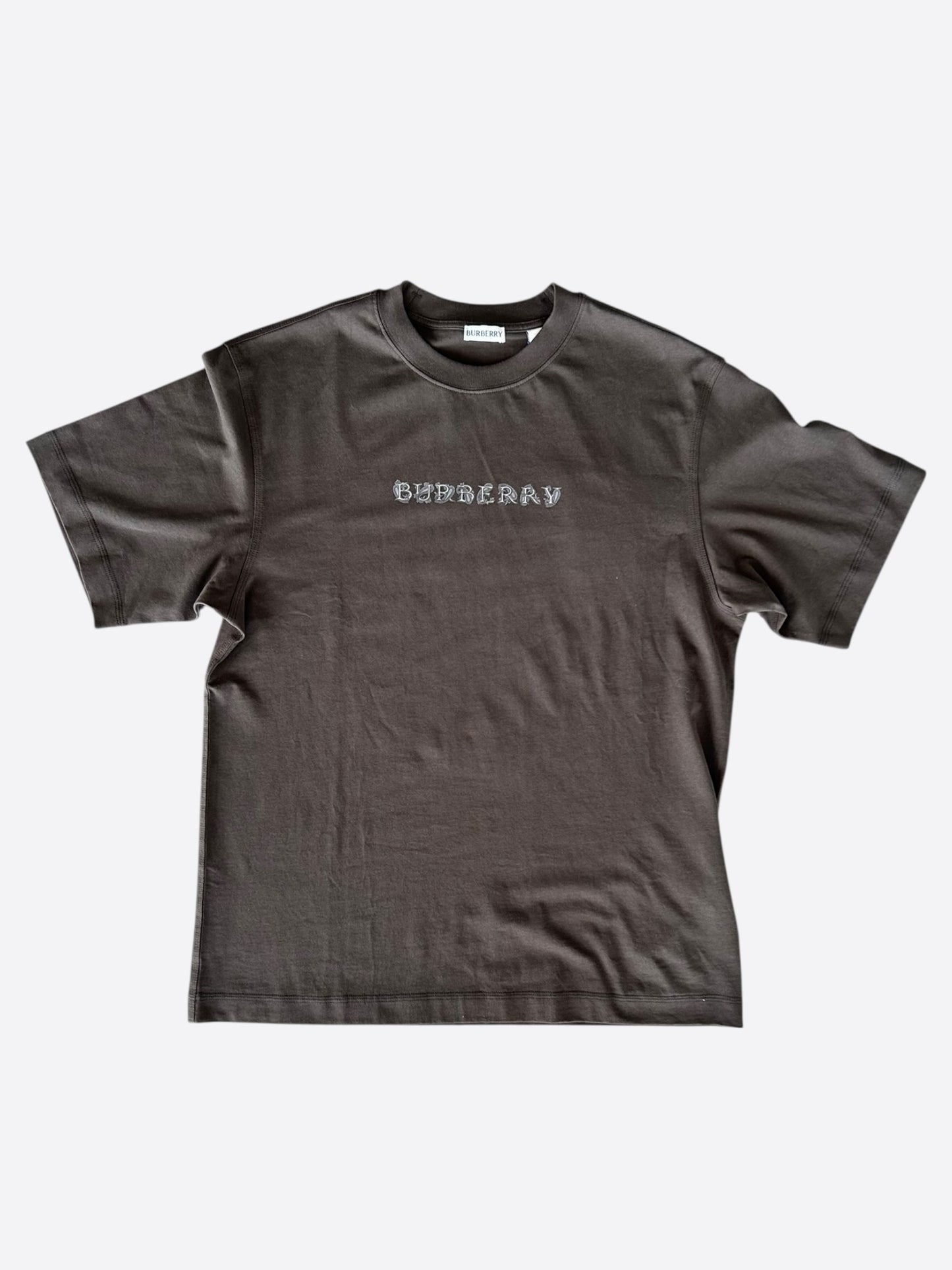 Burberry Brown Embroidered Logo T-Shirt