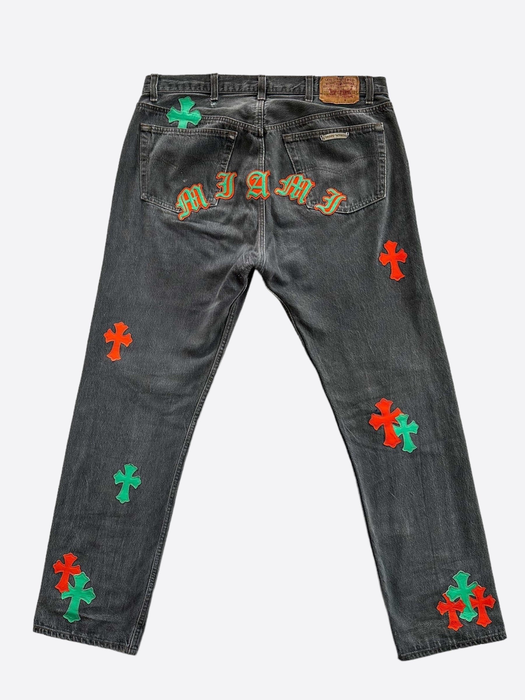 Chrome Hearts Levis Grey Green Orange Miami Patch Jeans – Savonches