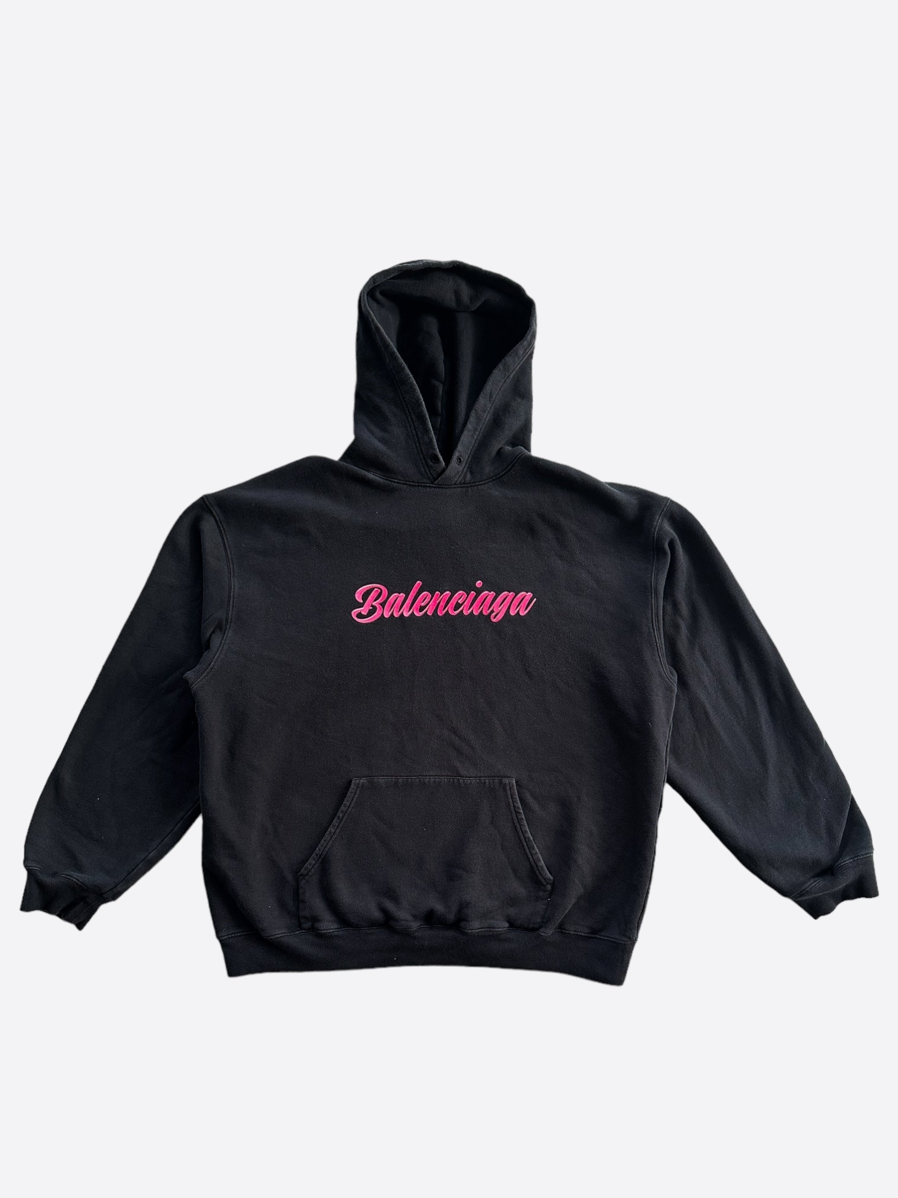 Balenciaga pink logo hoodie sale