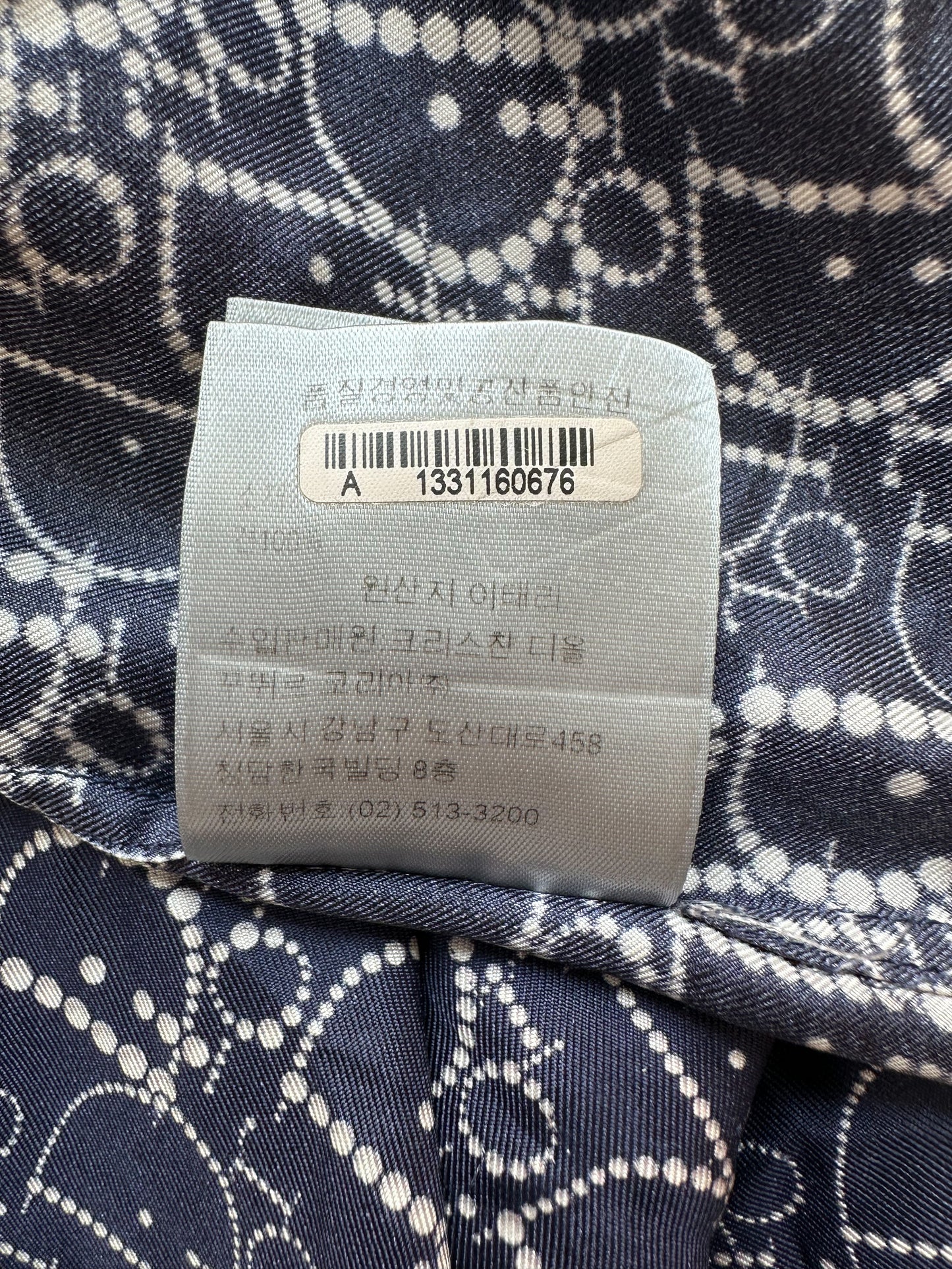 Dior Navy Pearl Oblique Button Up Shirt