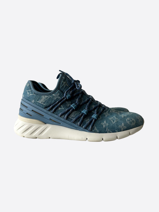Louis Vuitton Blue Denim Monogram Fastlane Sneakers