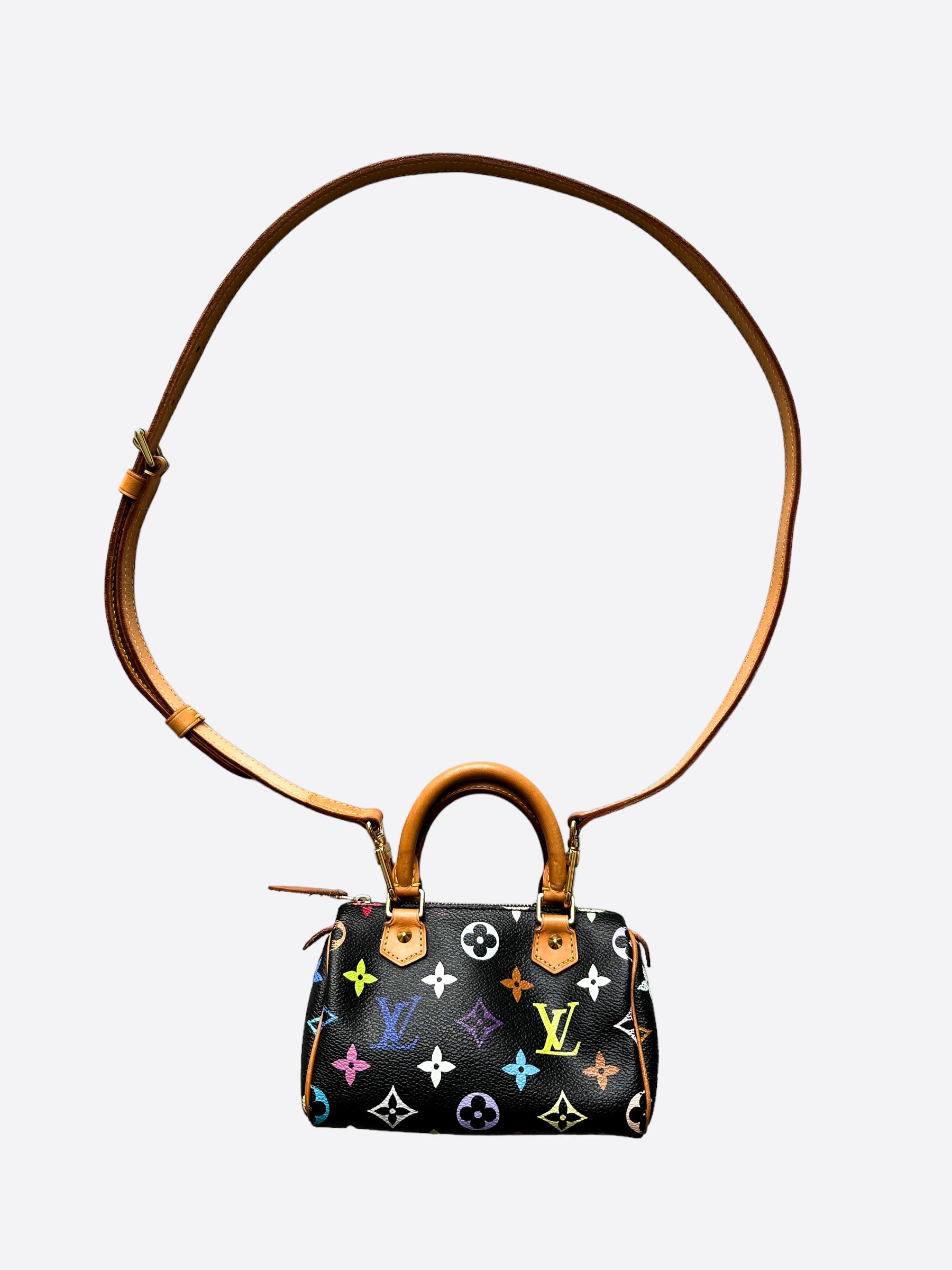 Louis Vuitton Takashi Murakami Nano Speedy Black Multicolour Limited Edition Bag