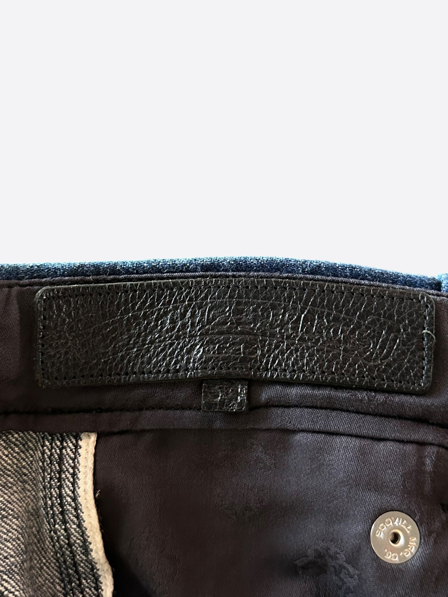 Chrome Hearts Blue & White Cross Patch Carpenter Jeans
