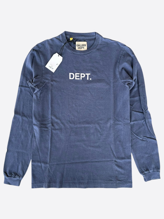 Gallery Dept Navy & White Logo Longsleeve T-Shirt