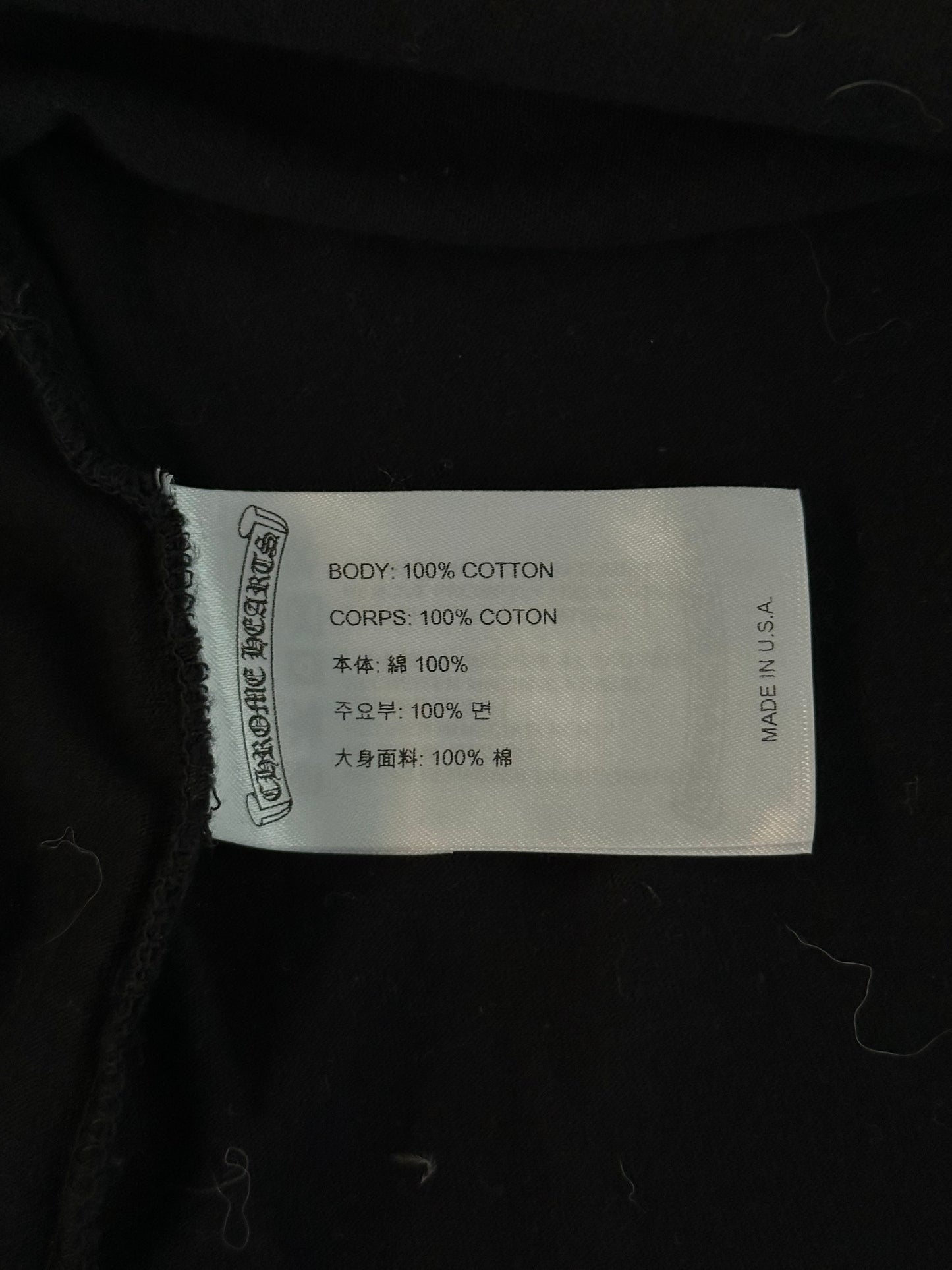 Chrome Hearts Black & White Neck Logo Longsleeve T-Shirt