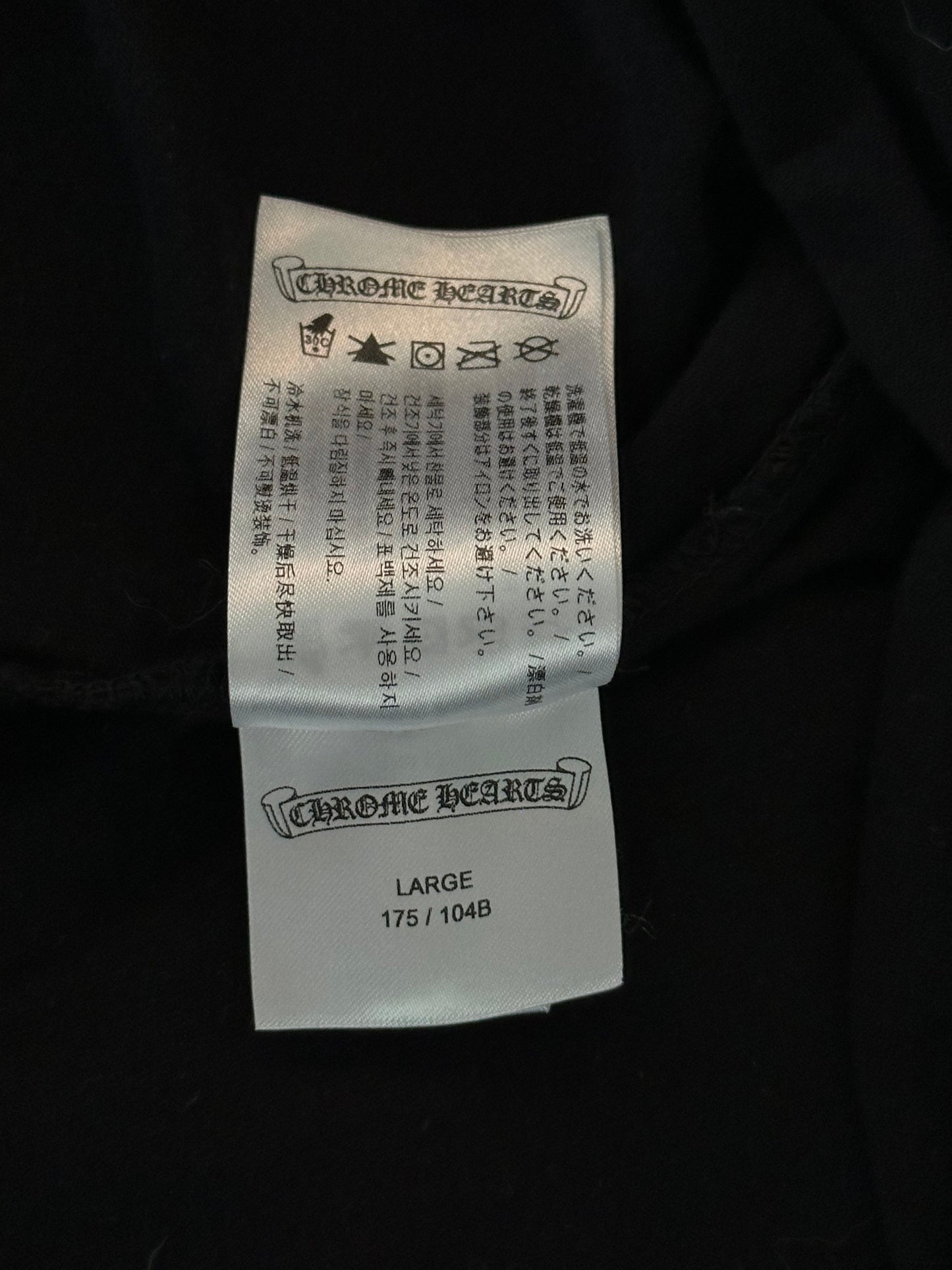 Chrome Hearts Black & White Neck Logo Longsleeve T-Shirt