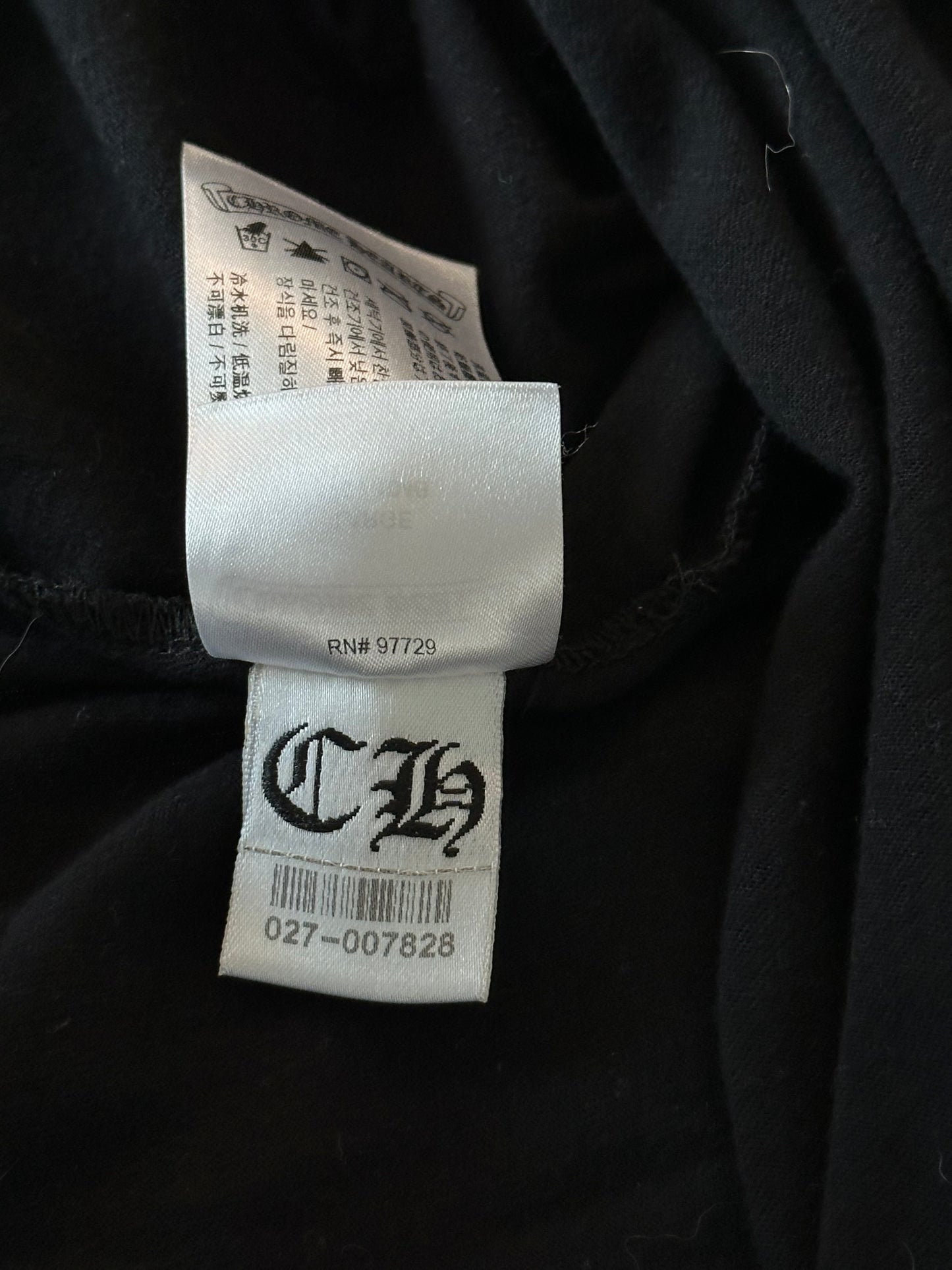 Chrome Hearts Black & White Neck Logo Longsleeve T-Shirt
