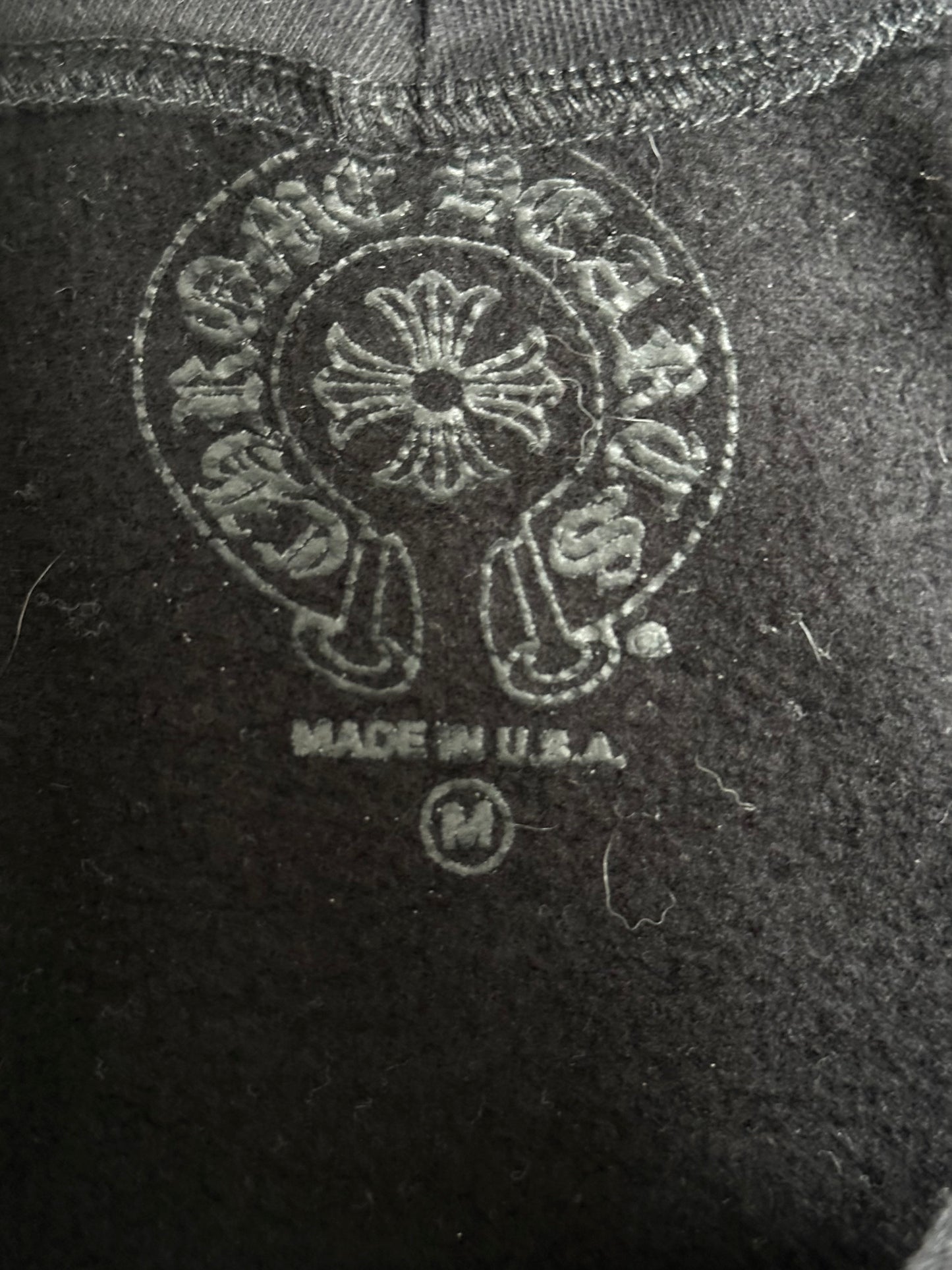 Chrome Hearts Black & White Script Logo Hoodie