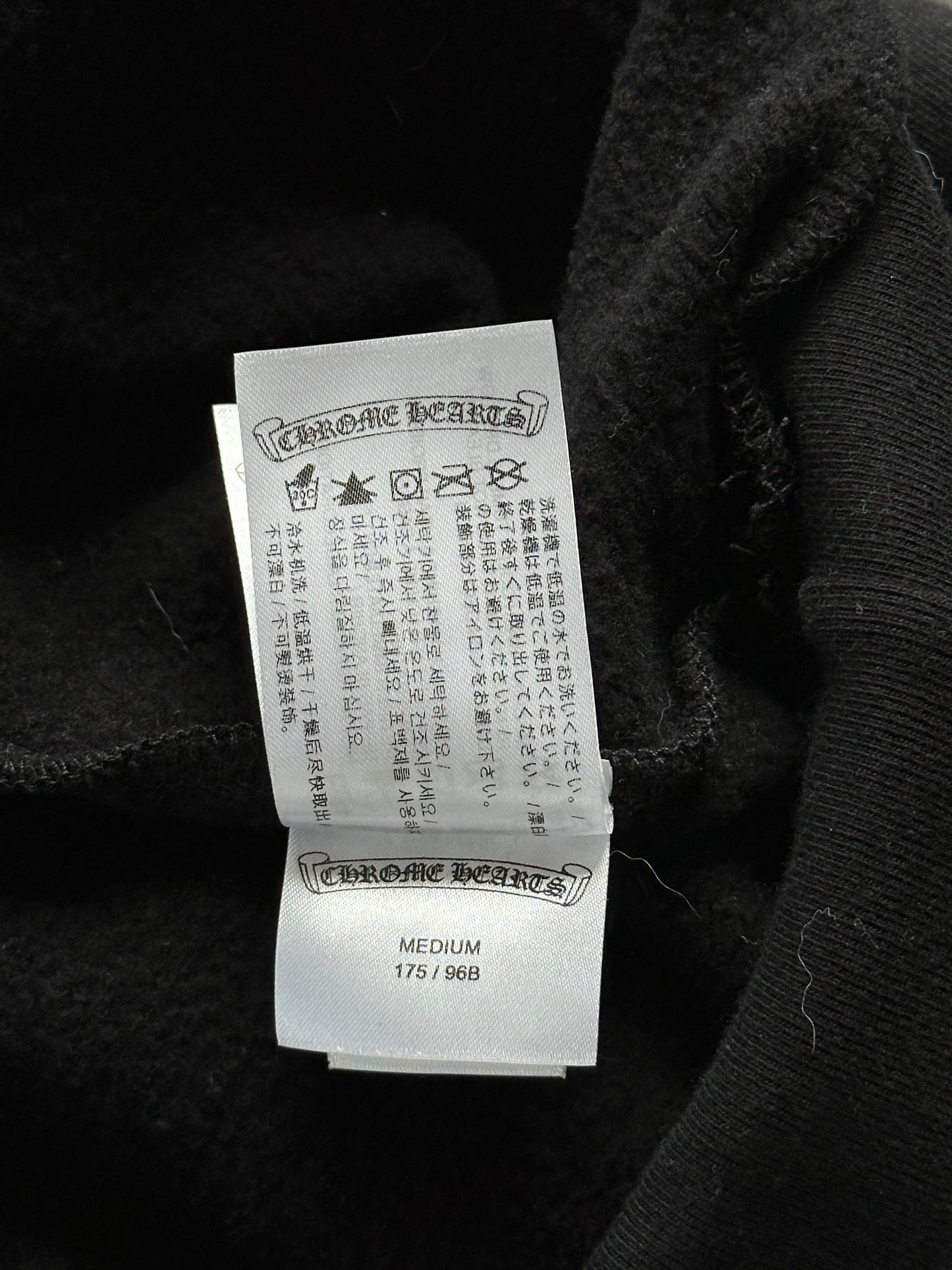 Chrome Hearts Black & White Script Logo Hoodie