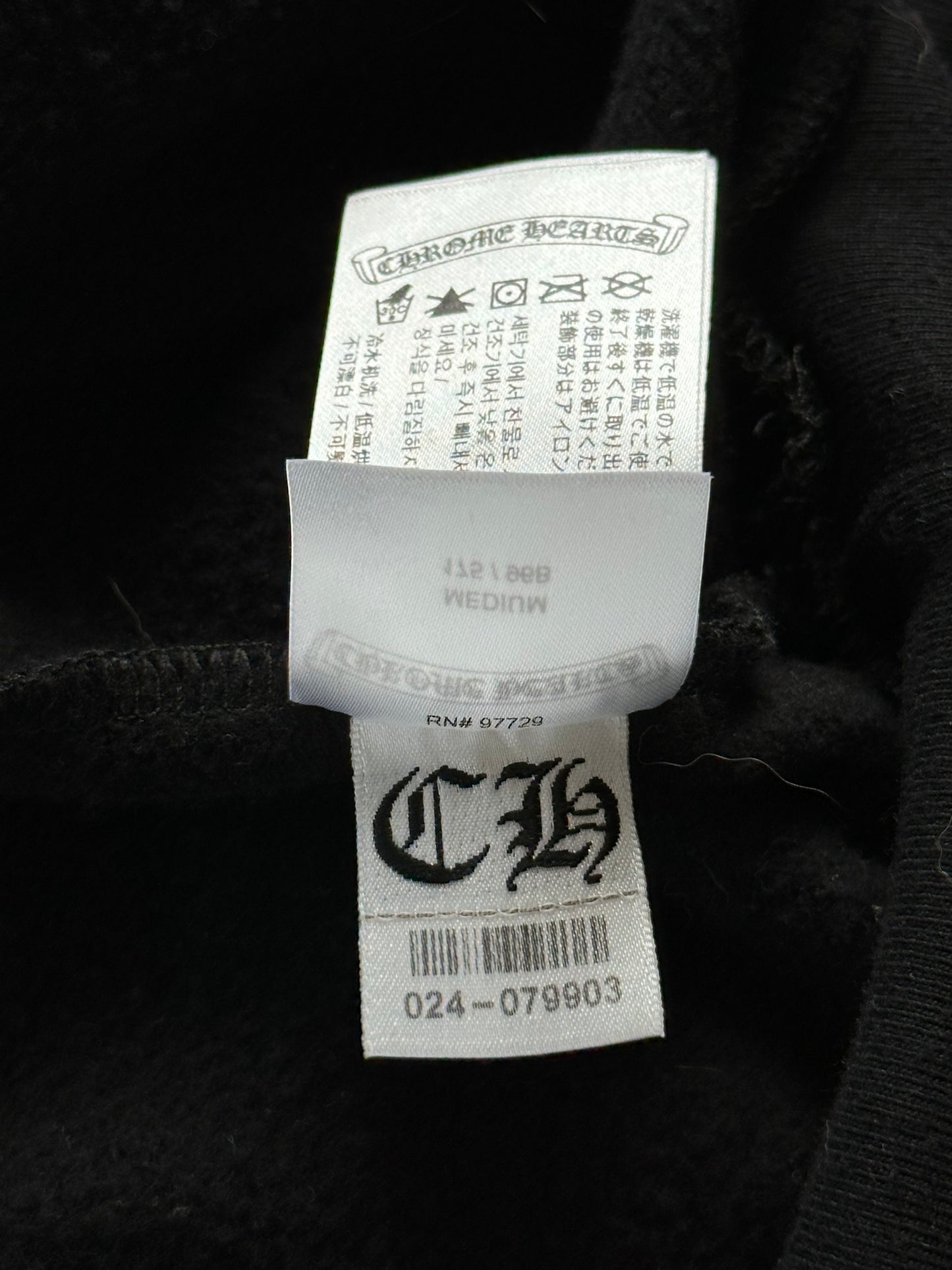 Chrome Hearts Black & White Script Logo Hoodie