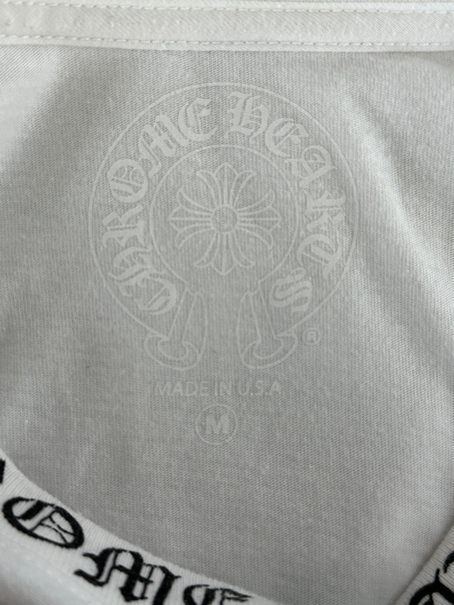 Chrome Hearts White & Black Neck Logo T-Shirt
