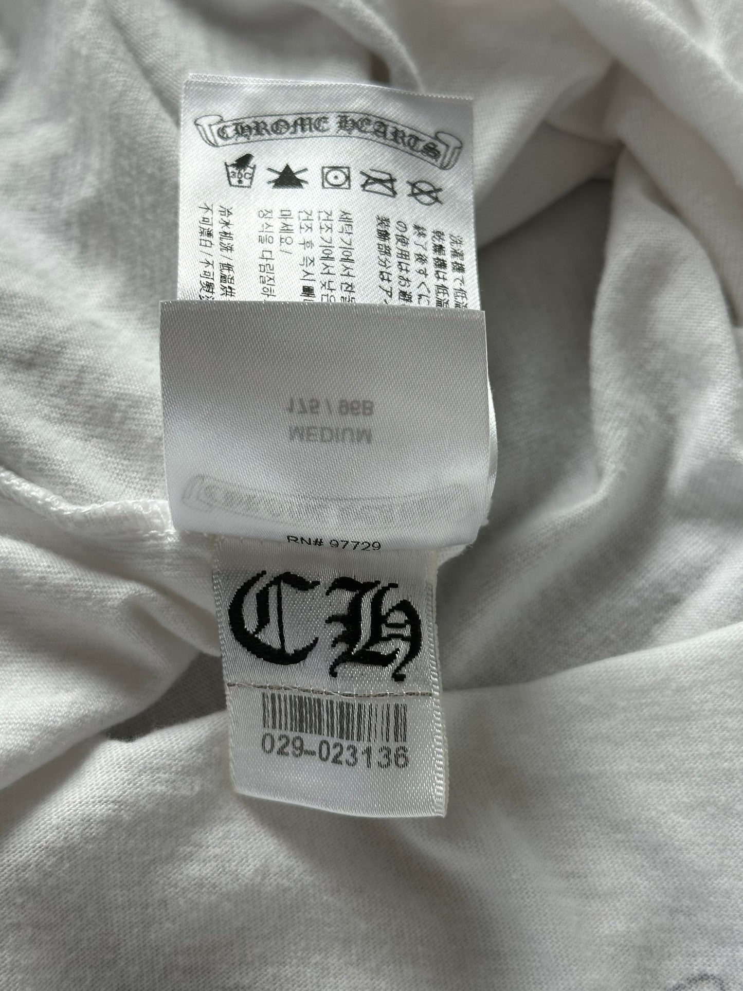 Chrome Hearts White & Black Neck Logo T-Shirt