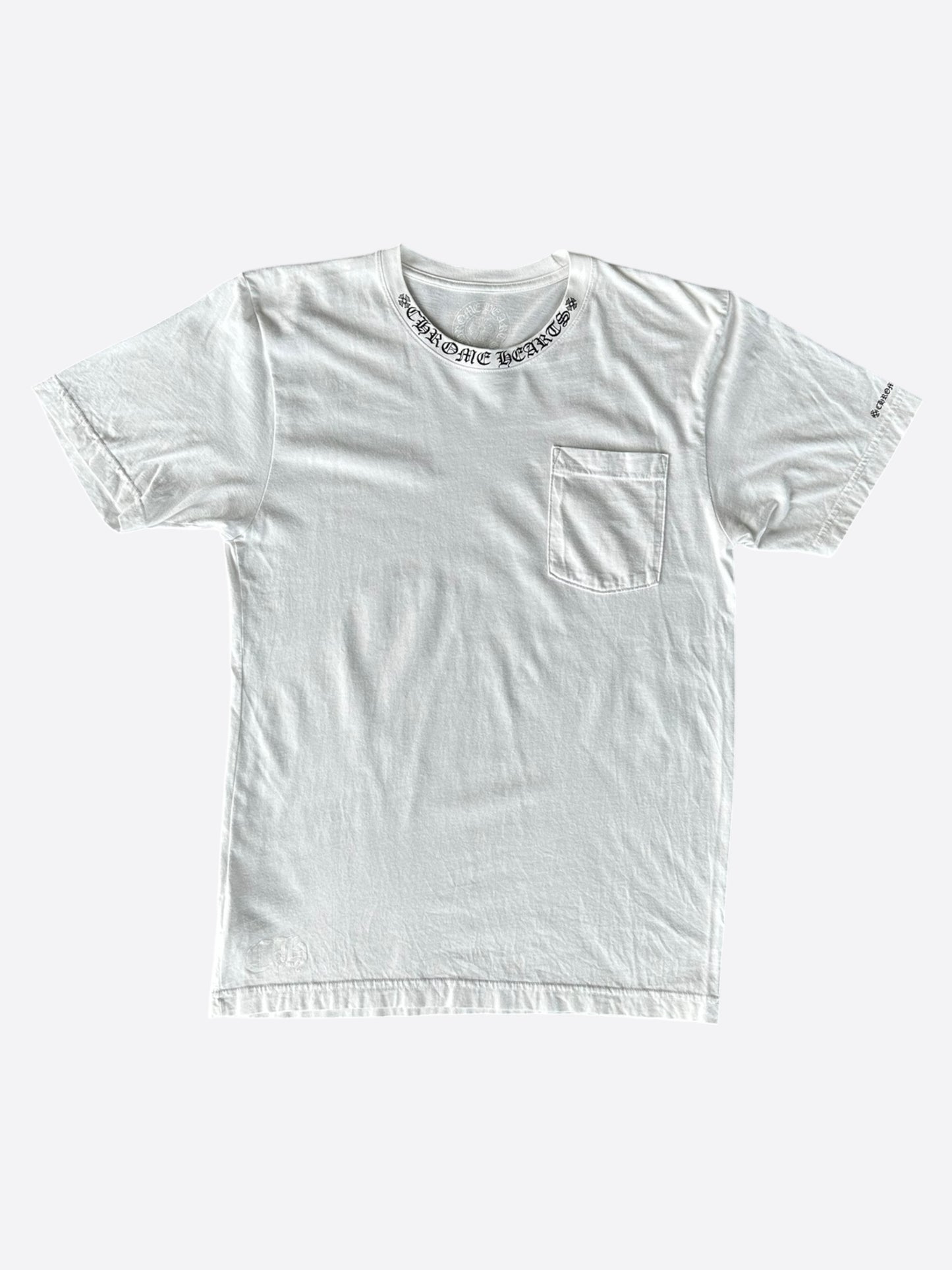 Chrome Hearts White & Black Neck Logo T-Shirt