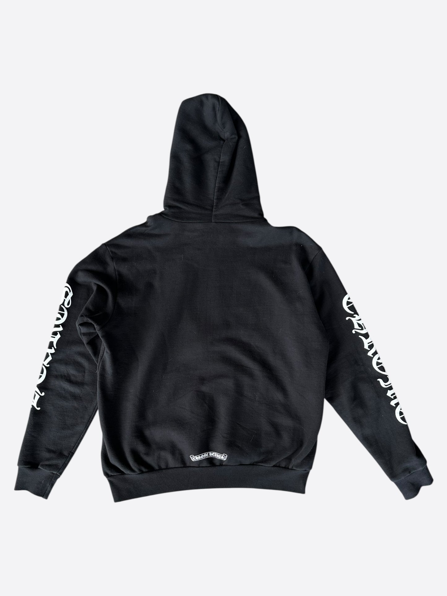 Chrome Hearts Black & White Script Logo Hoodie