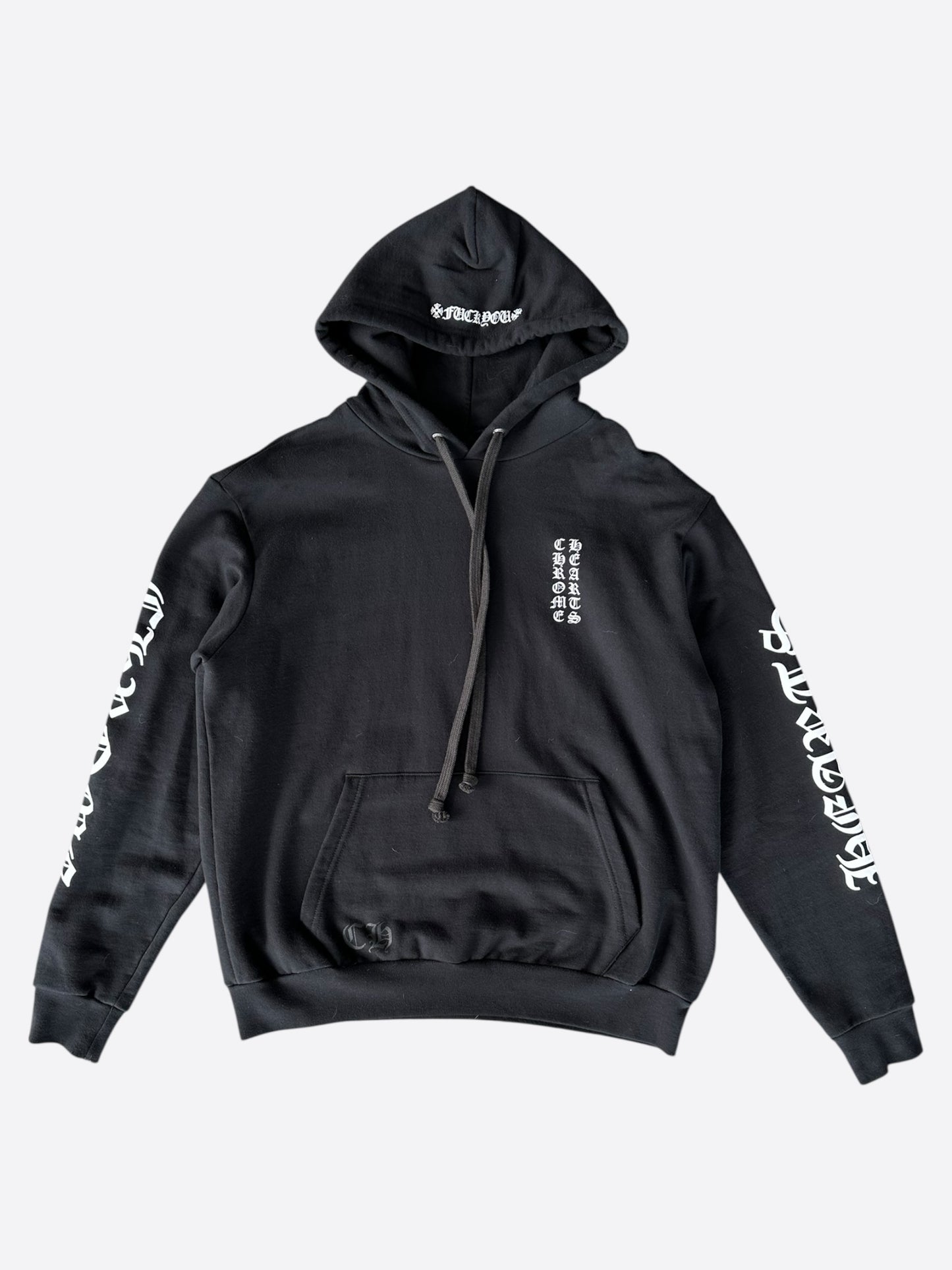 Chrome Hearts Black & White Script Logo Hoodie